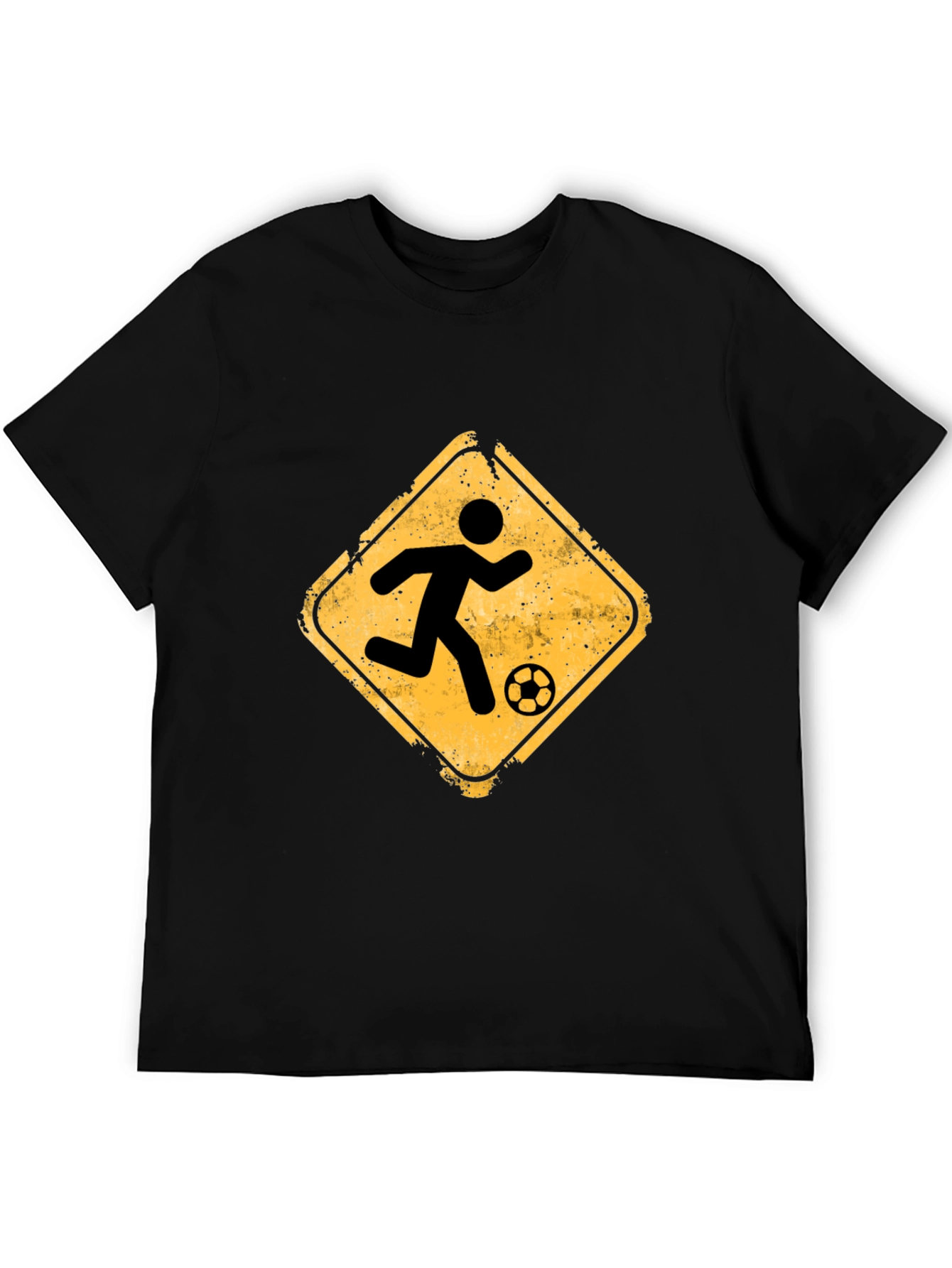 Soccer Player Crossing T-Shirt - Black Graphic Tee