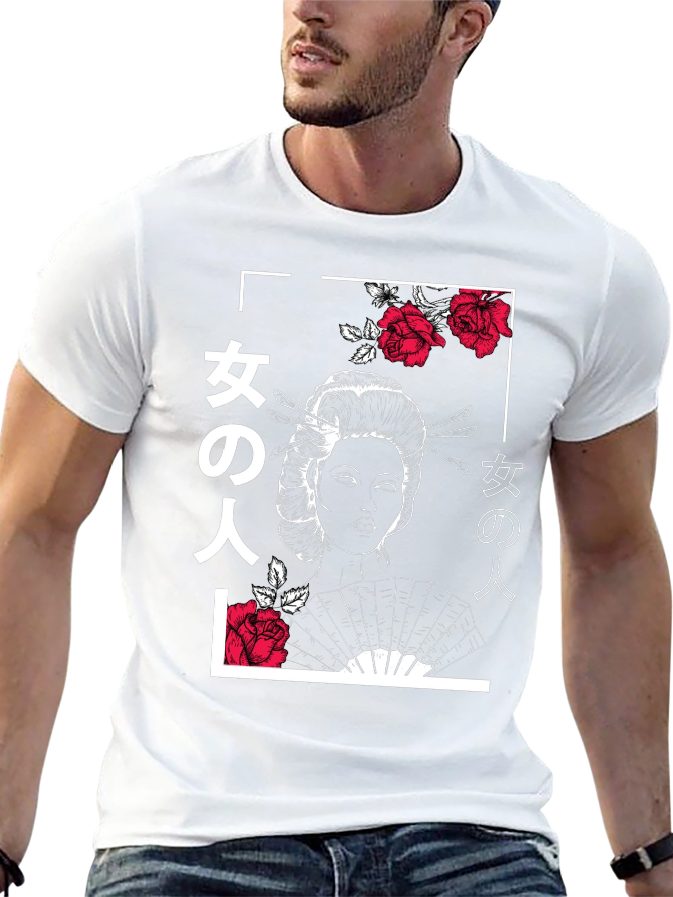 Geisha Rose T-Shirt - Urban Japanese Style
