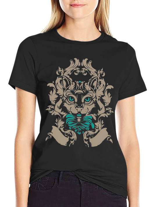 Cat T-Shirt: Baroque Cat with Bowtie