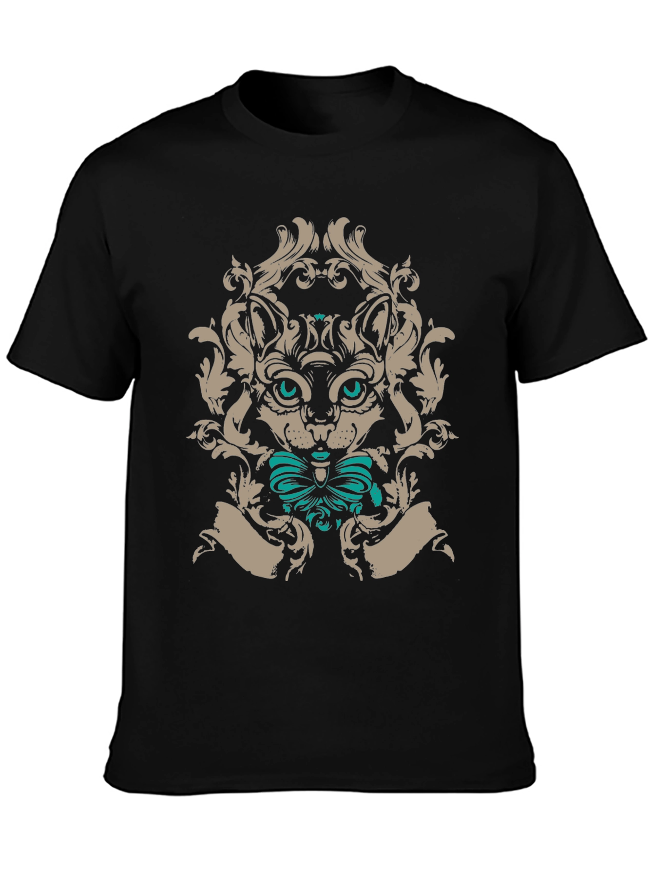 Cat T-Shirt: Baroque Cat with Bowtie