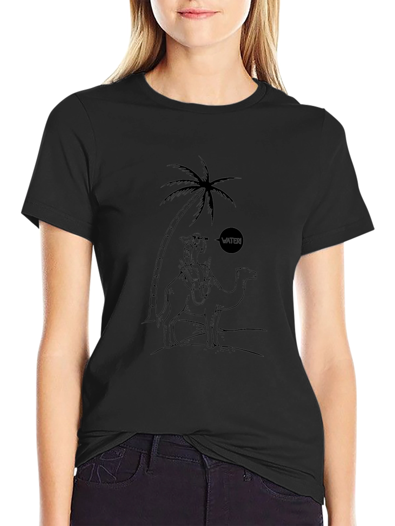 Camel Desert Water Graphic T-Shirt