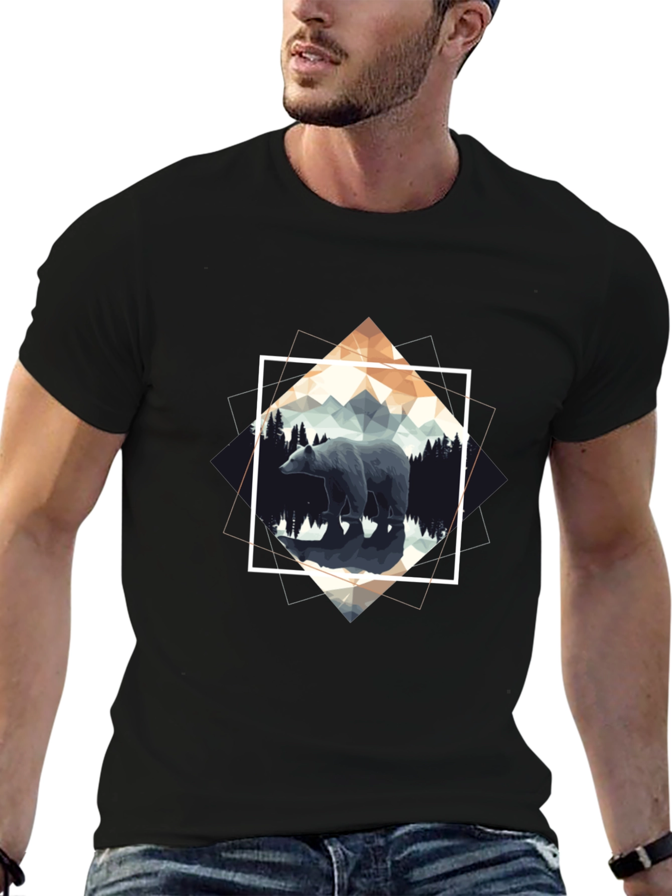 Geometric Bear Graphic Tee