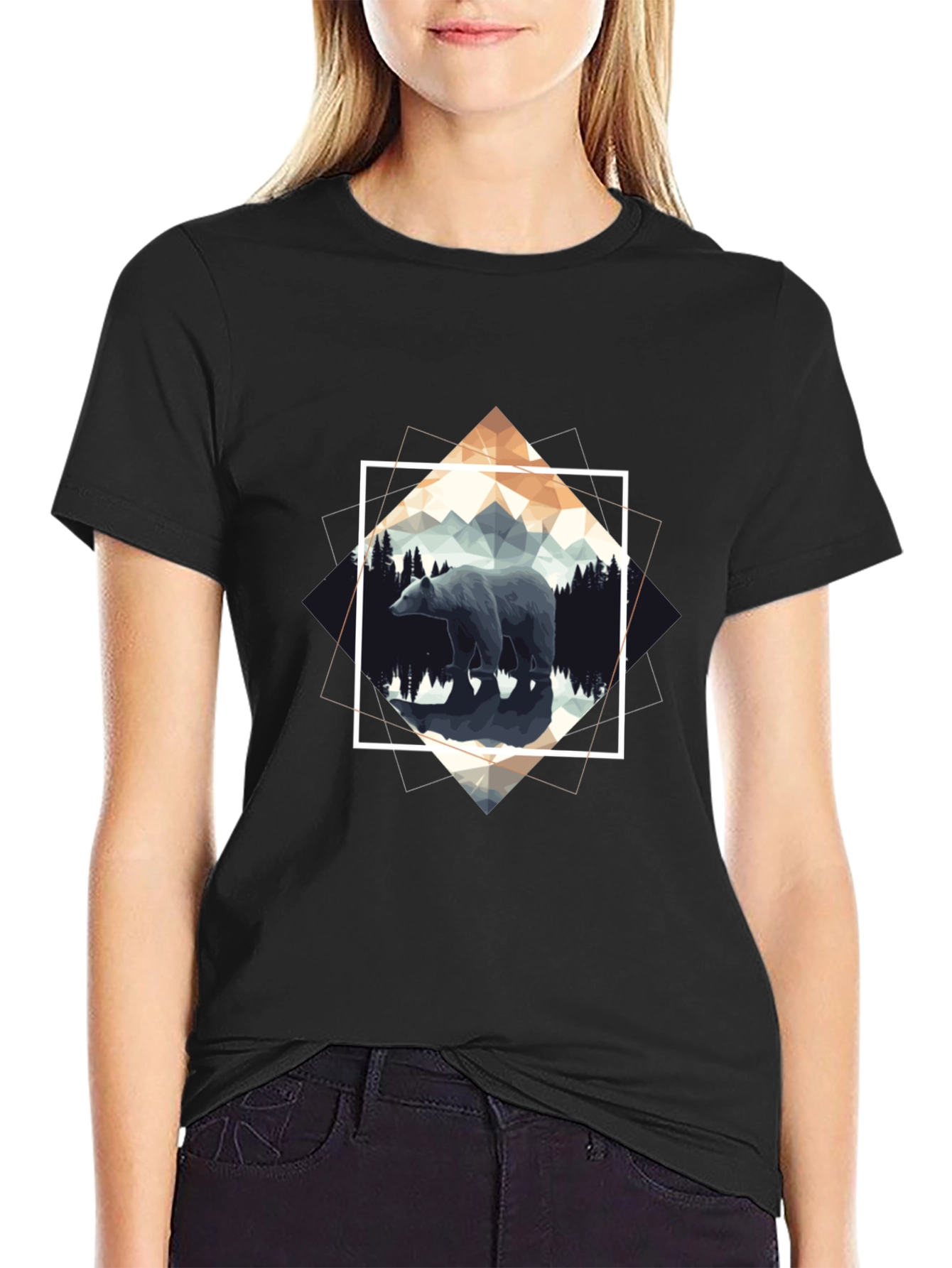 Geometric Bear Graphic Tee