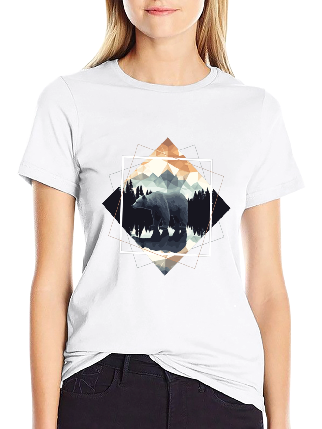 Geometric Bear Graphic Tee