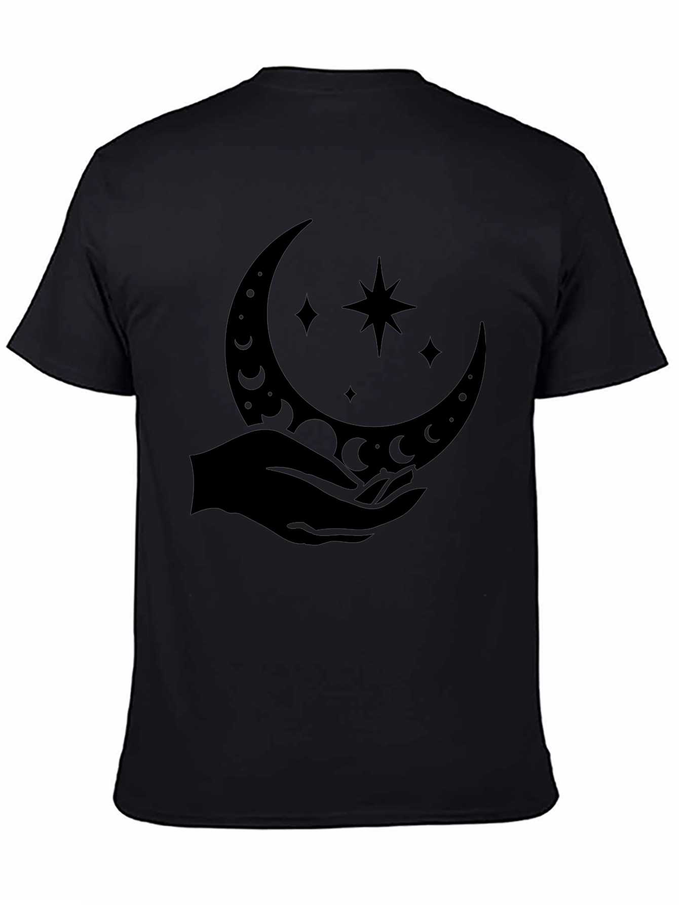 Mystic Moon Hand Graphic T-Shirt - Black