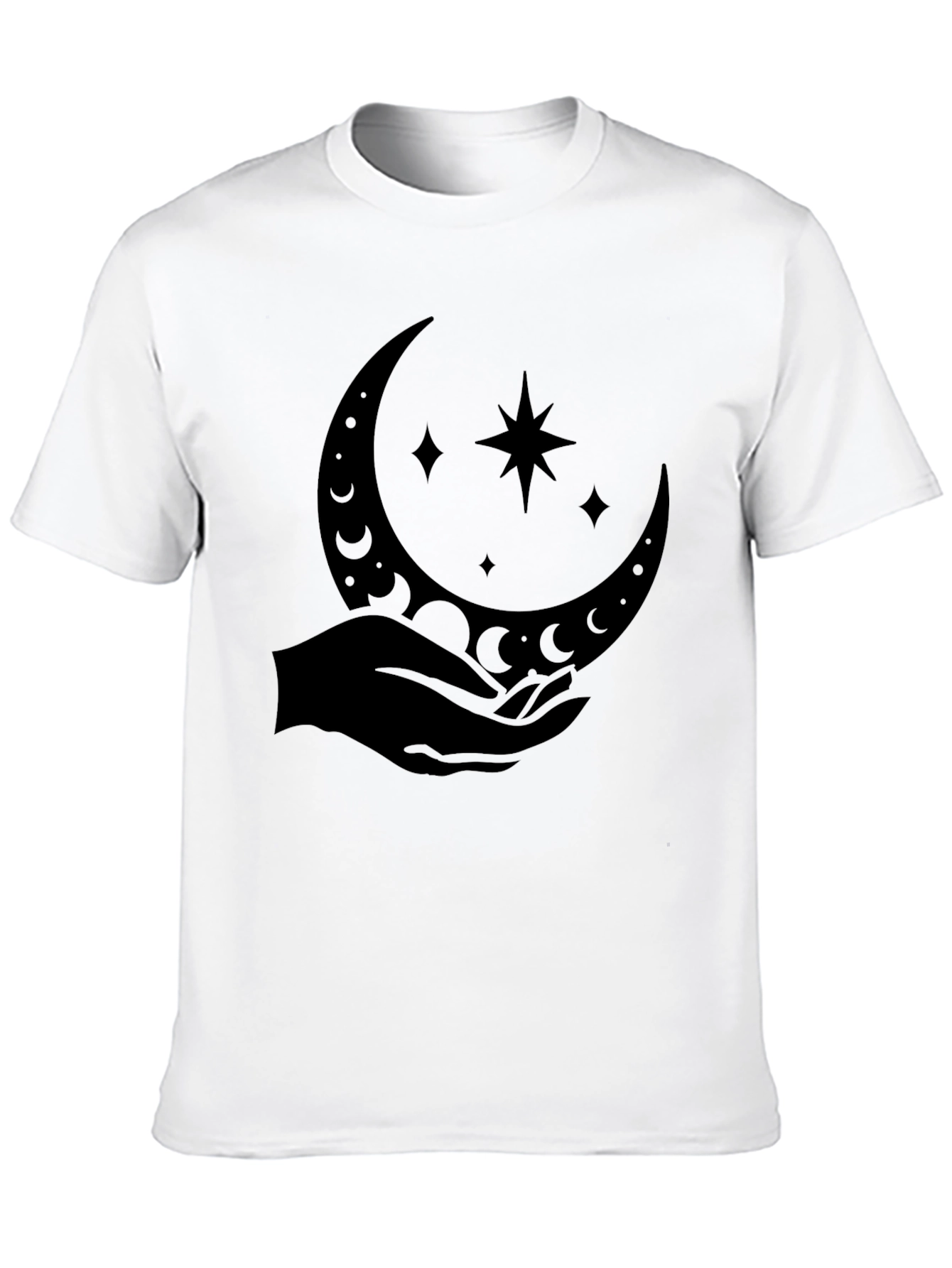 Mystic Moon Hand Graphic T-Shirt - Black