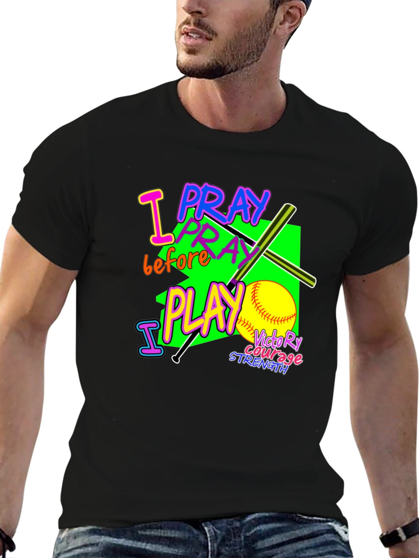 I Pray Before I Play Graphic T-Shirt