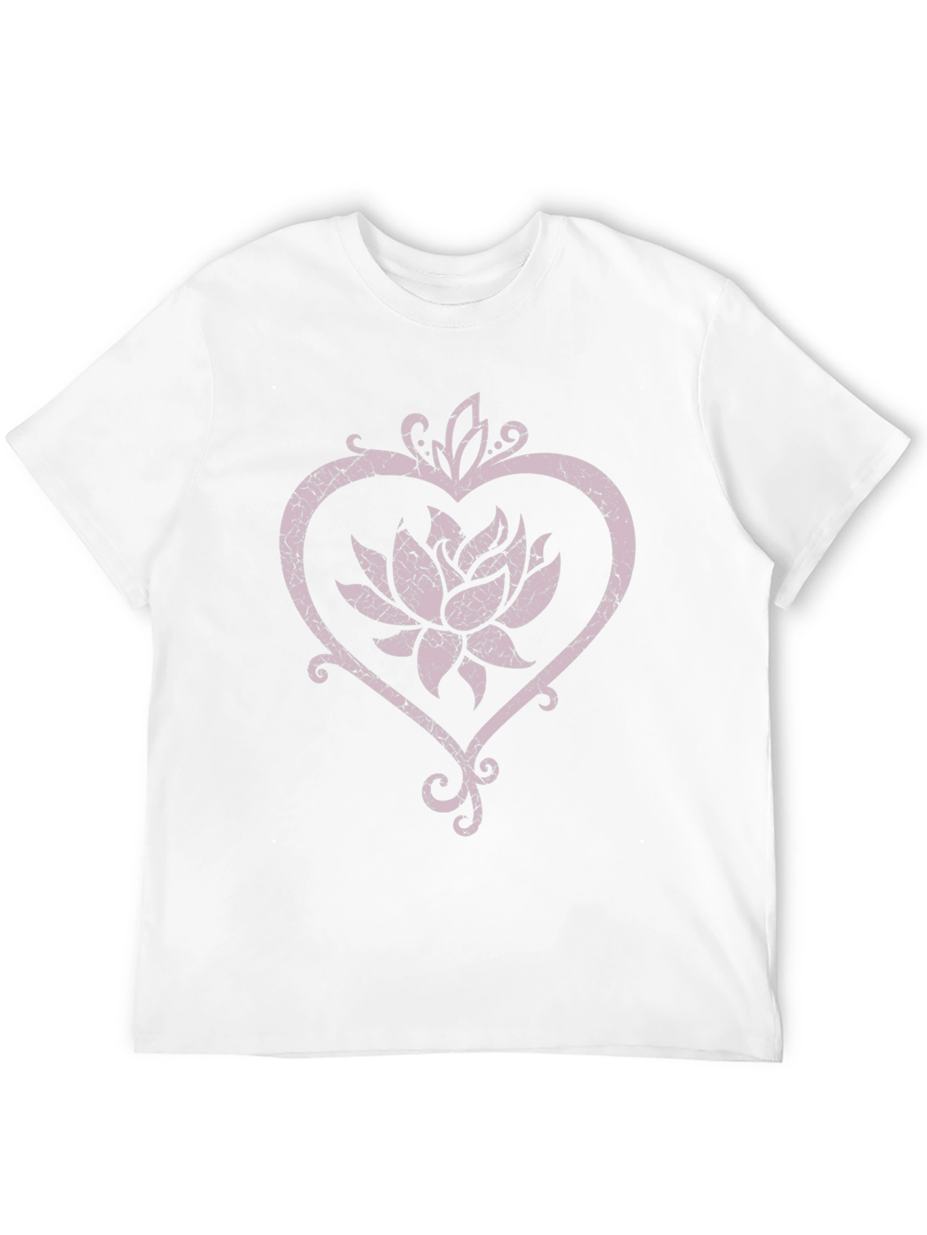 Lotus Flower Heart Graphic Black Tee