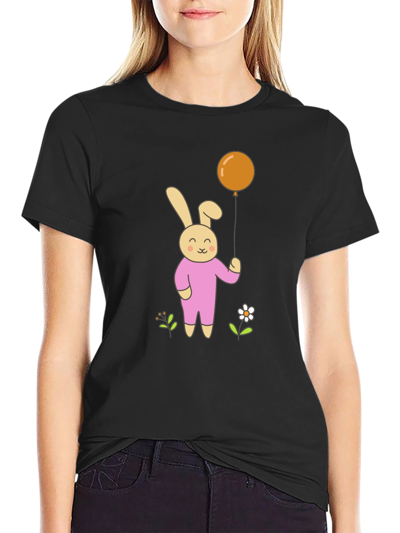 Bunny with Balloon Graphic Tee