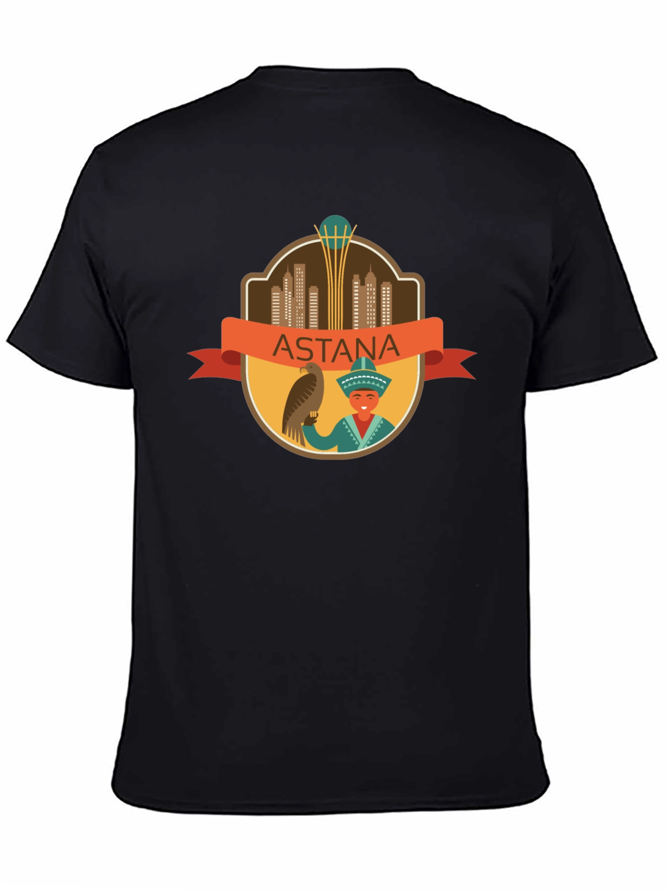 Astana City T-Shirt - Black Cotton Graphic Tee
