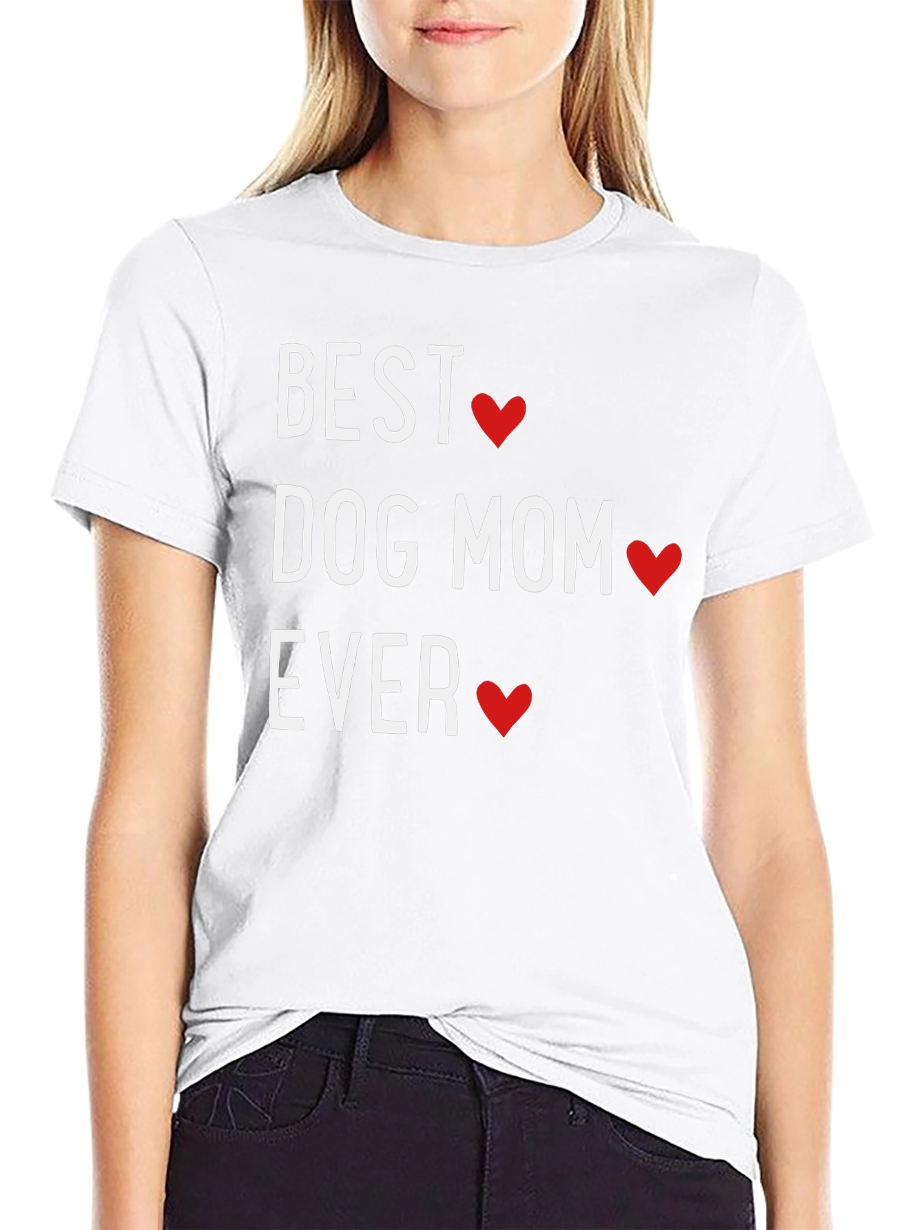Best Dog Mom Ever T-Shirt - Heart Design