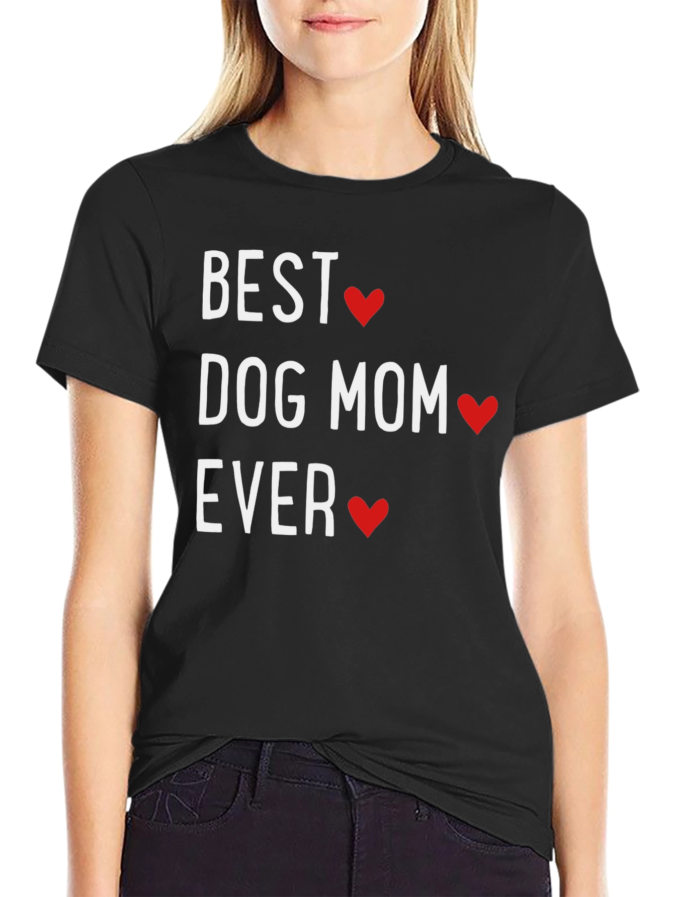 Best Dog Mom Ever T-Shirt - Heart Design