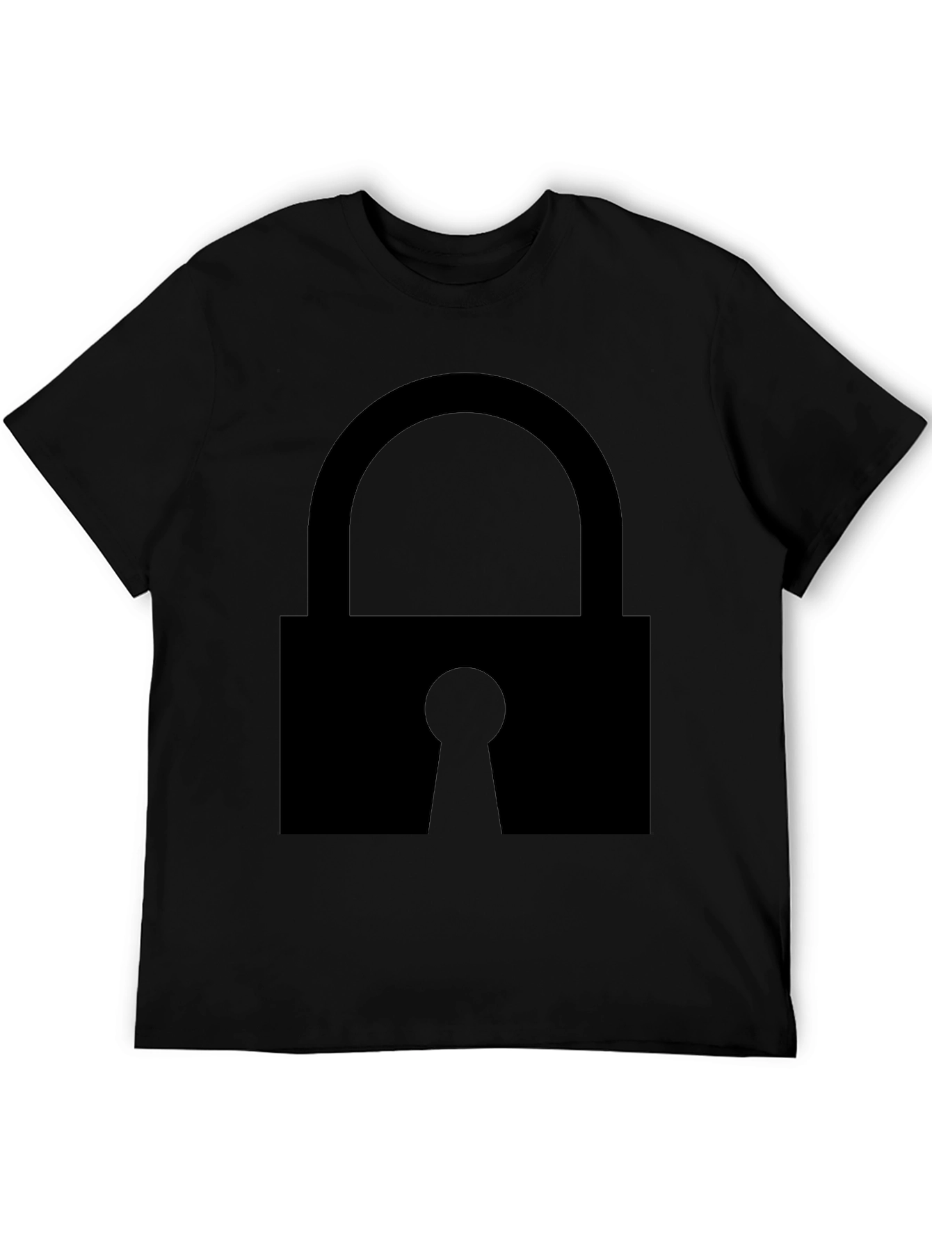 Black Padlock Graphic Tee - Secure Style