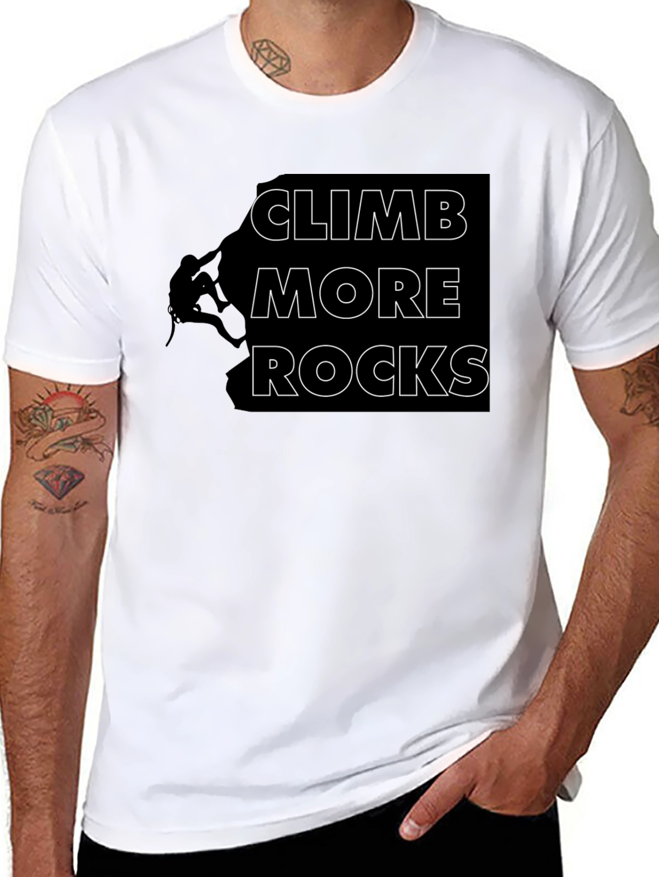 Climb More Rocks Graphic T-Shirt - Black