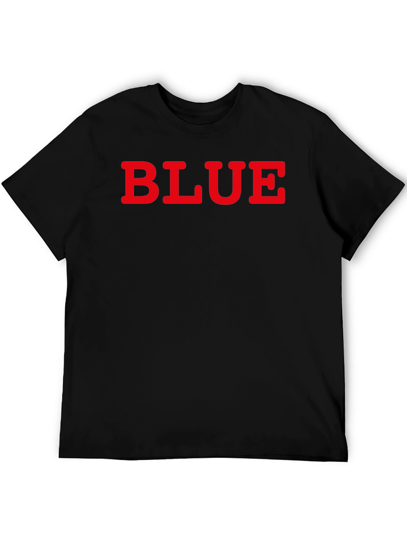 Mens Black Tee with BLUE Graphic Print