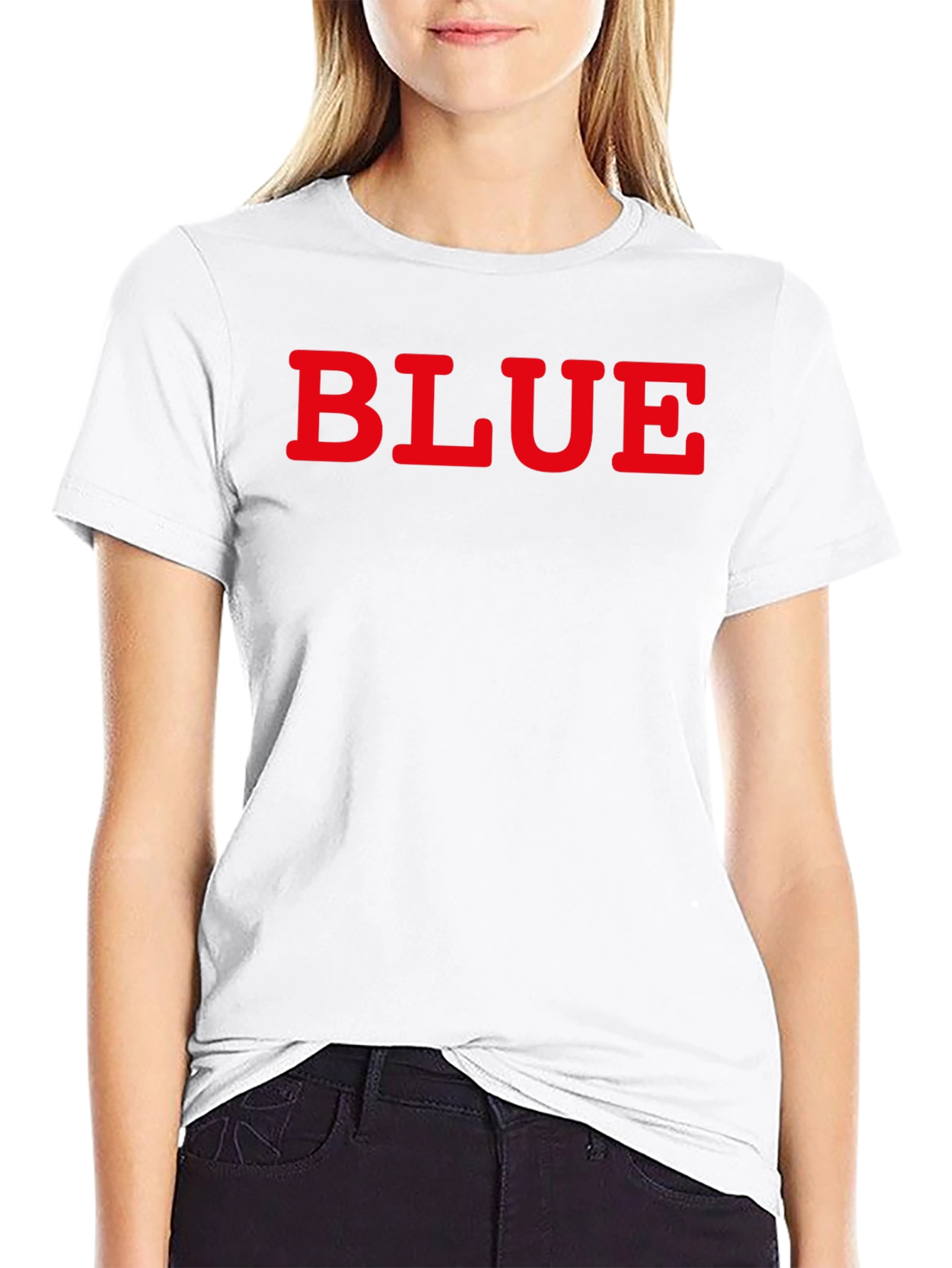 Mens Black Tee with BLUE Graphic Print