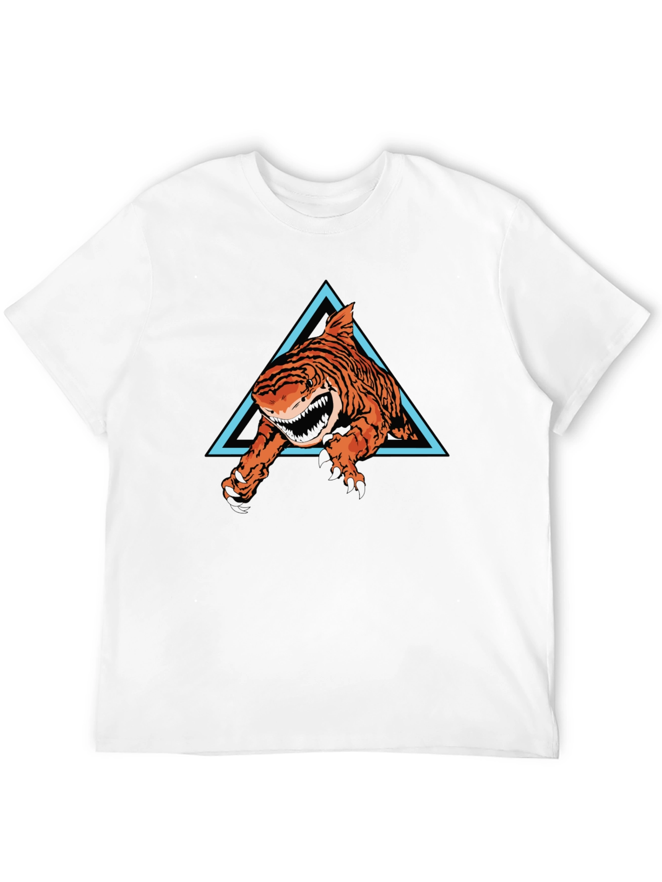 Tiger Shark Graphic Tee - Black Cotton T-Shirt