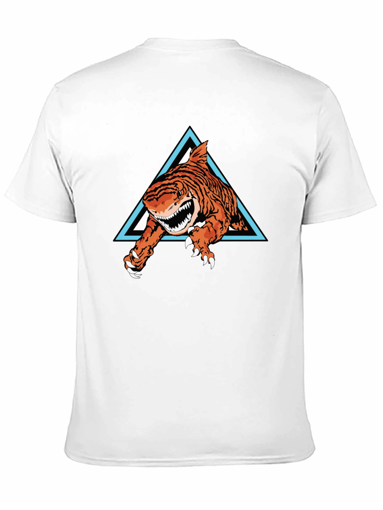 Tiger Shark Graphic Tee - Black Cotton T-Shirt