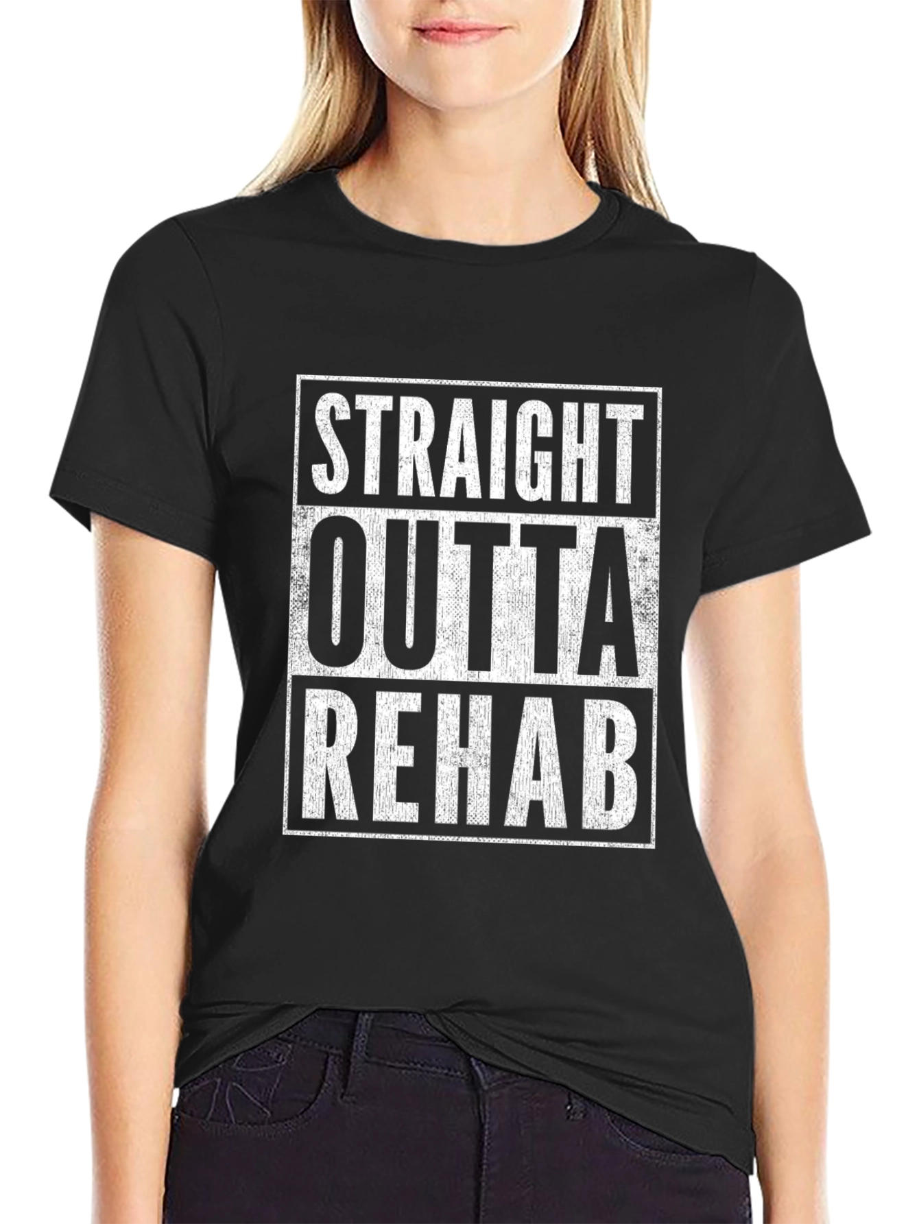 Straight Outta Rehab Graphic Tee - Black