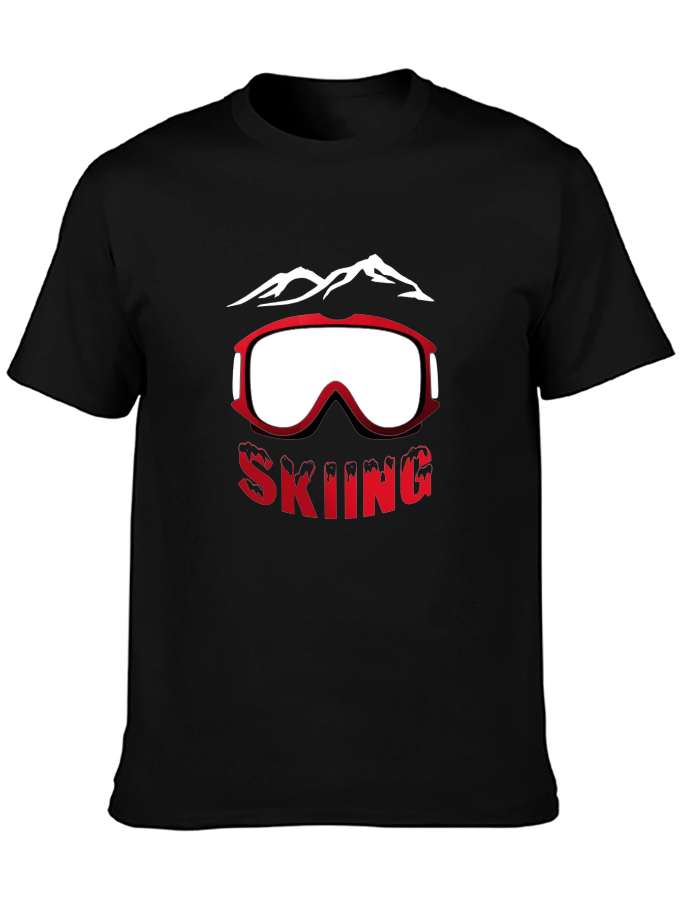 Skiing Graphic Tee - Mountain & Goggles Design