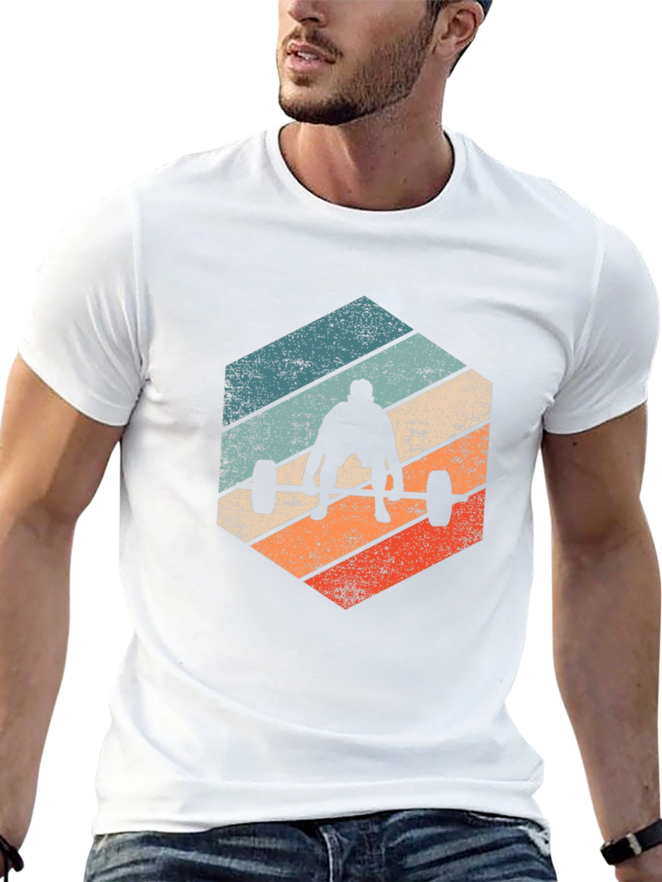 Retro Weightlifting T-Shirt - Black