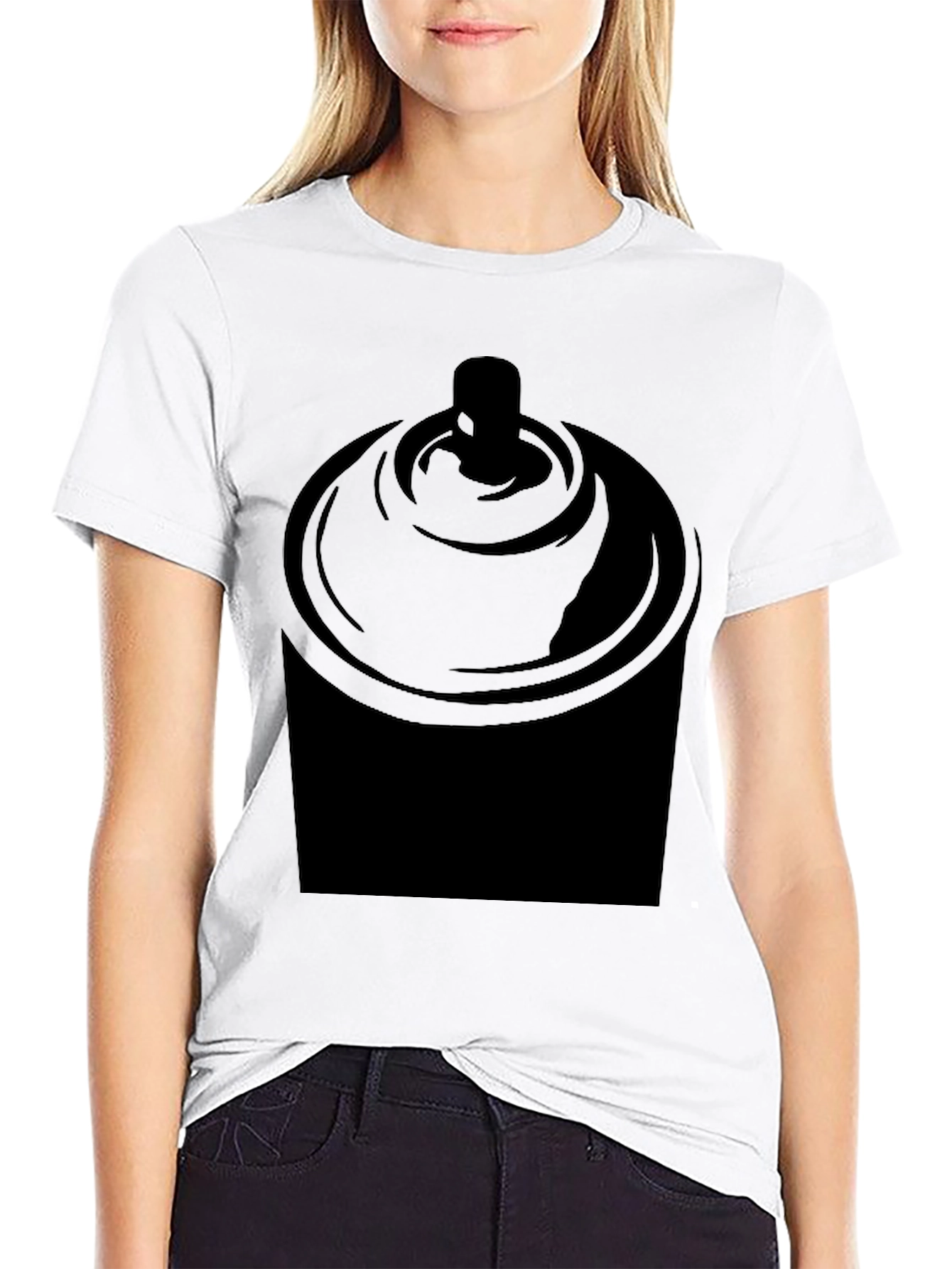Spray Paint Can Graphic T-Shirt - Black
