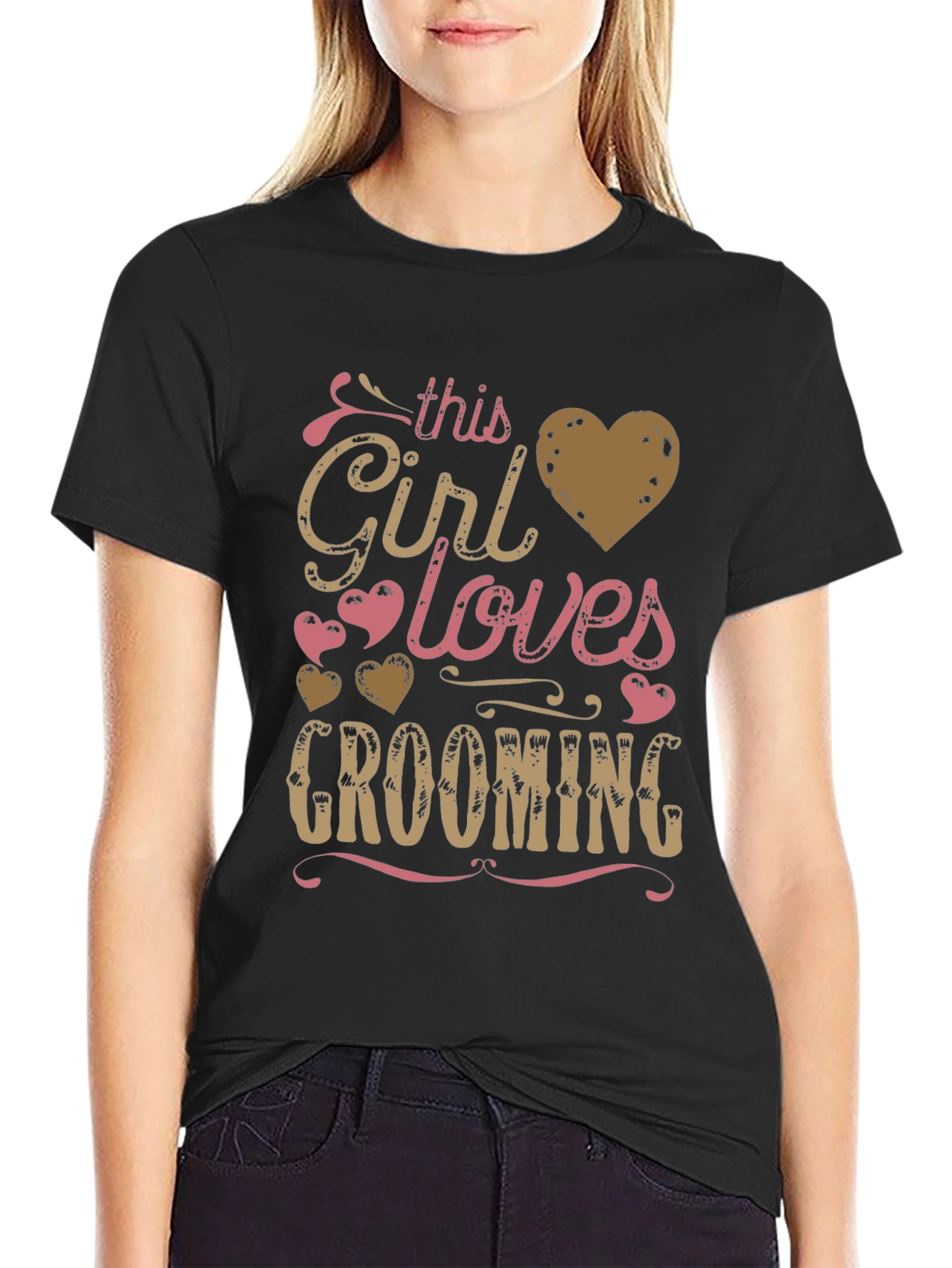 Girl Loves Grooming T-Shirt - Black Graphic Tee