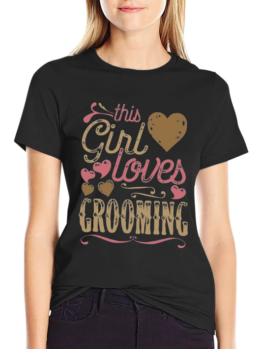 Girl Loves Grooming T-Shirt - Black Graphic Tee