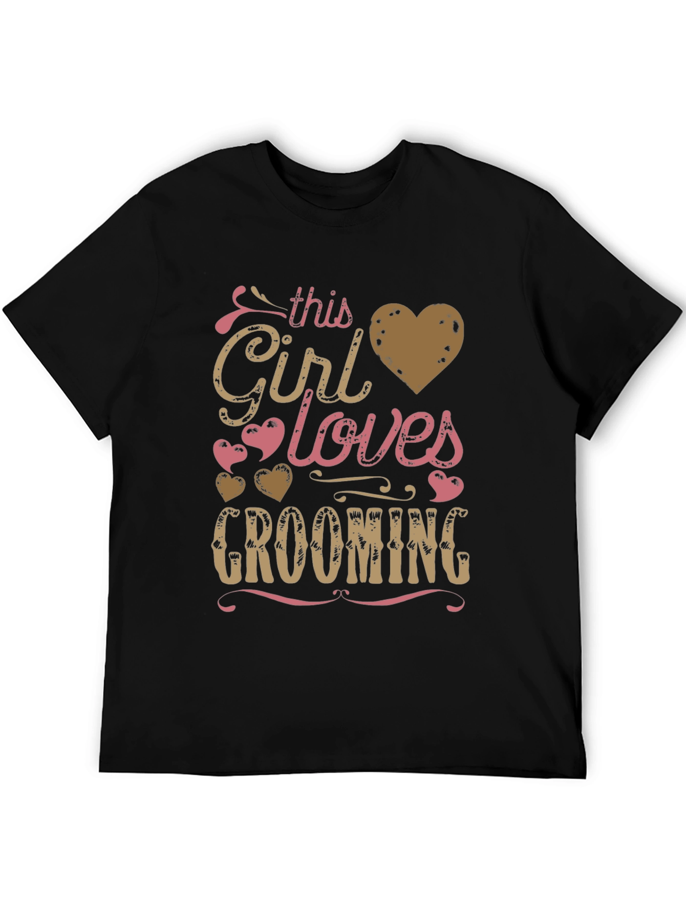 Girl Loves Grooming T-Shirt - Black Graphic Tee