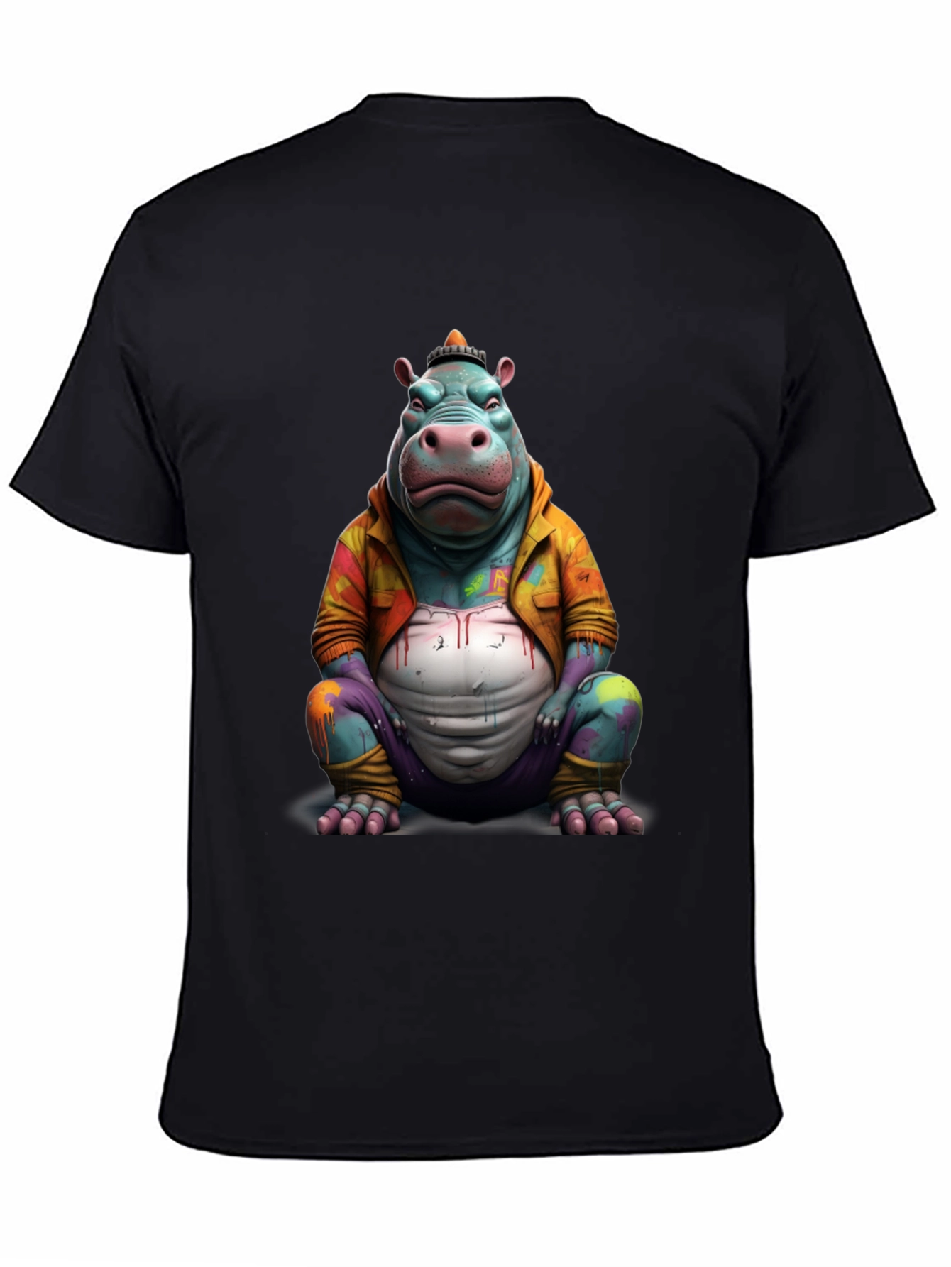 Funky Hippo T-Shirt - Unique Graphic Tee