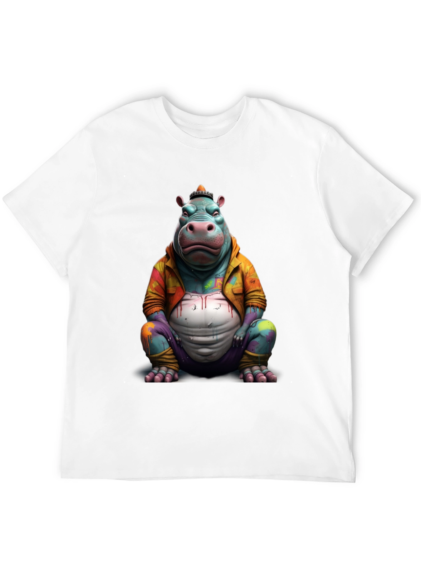 Funky Hippo T-Shirt - Unique Graphic Tee