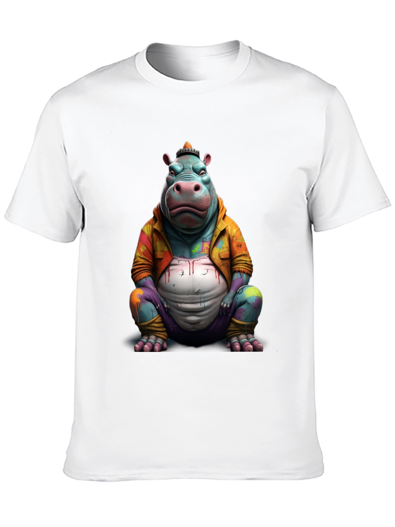 Funky Hippo T-Shirt - Unique Graphic Tee
