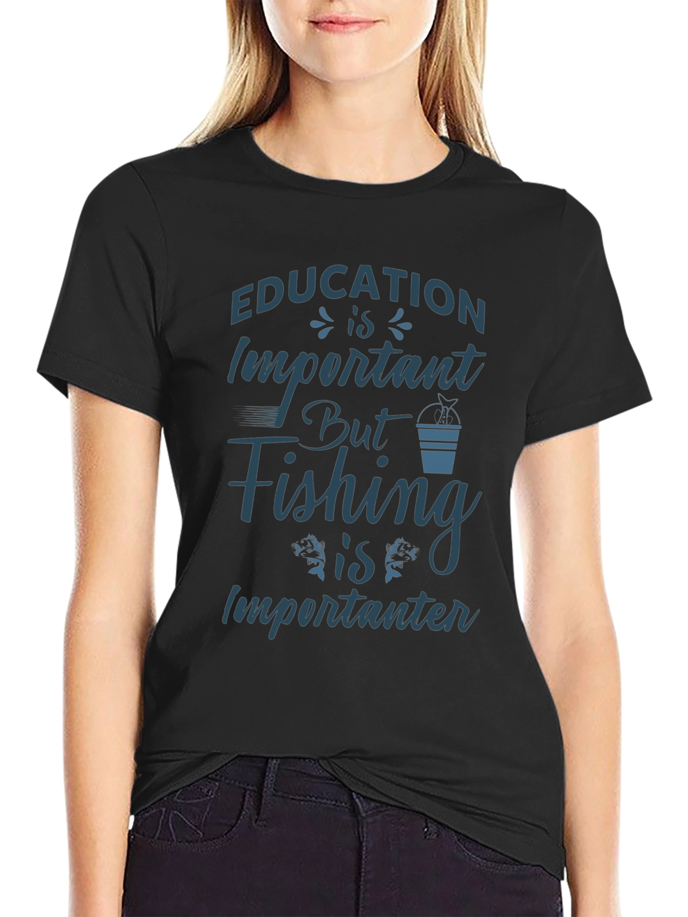Funny Fishing T-Shirt: Education is Importanter
