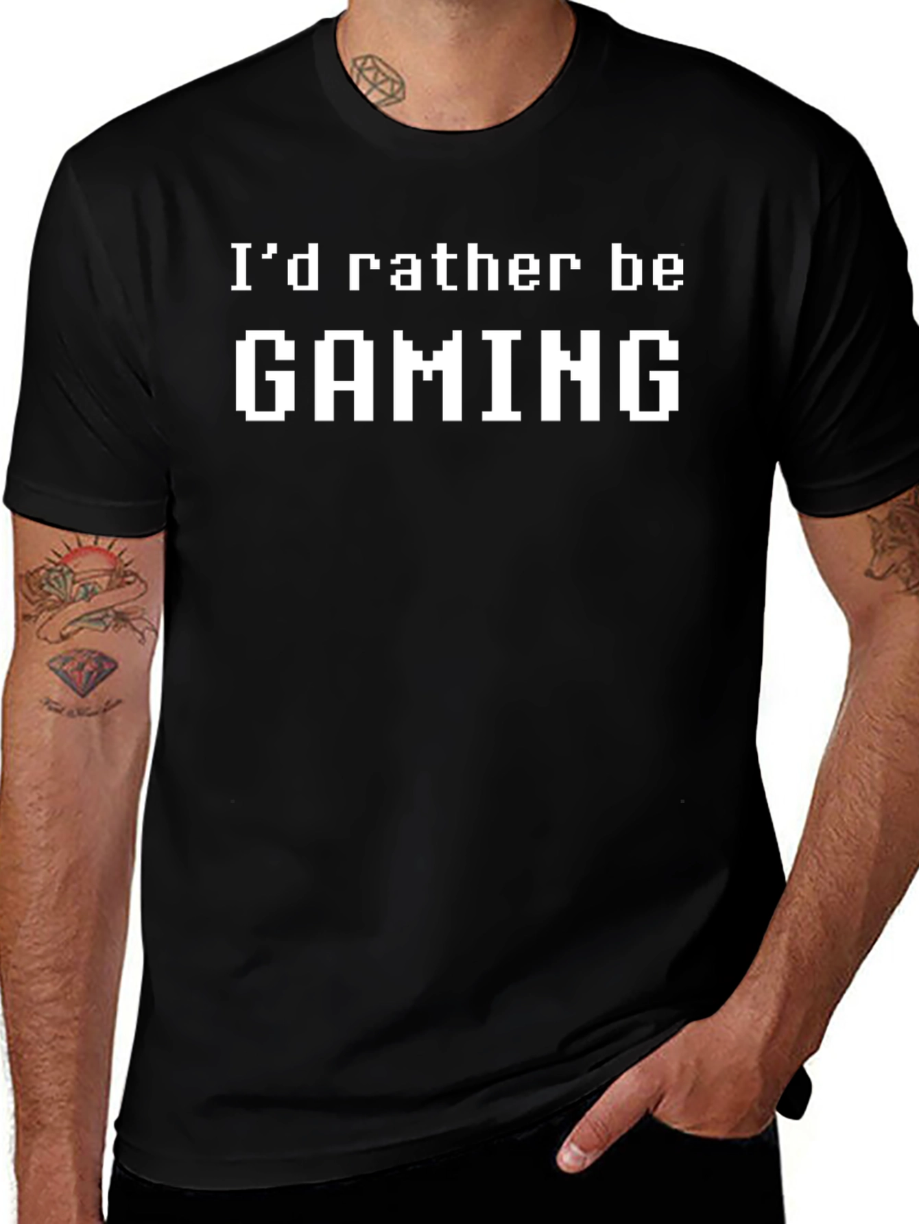 Id Rather Be Gaming Black T-Shirt