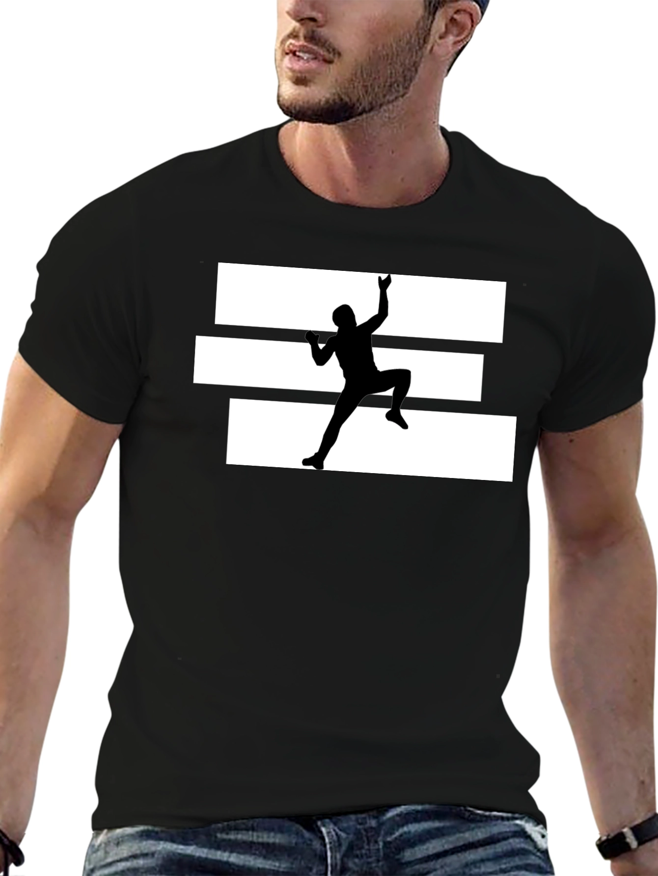 Climbing Silhouette Graphic Tee - Black