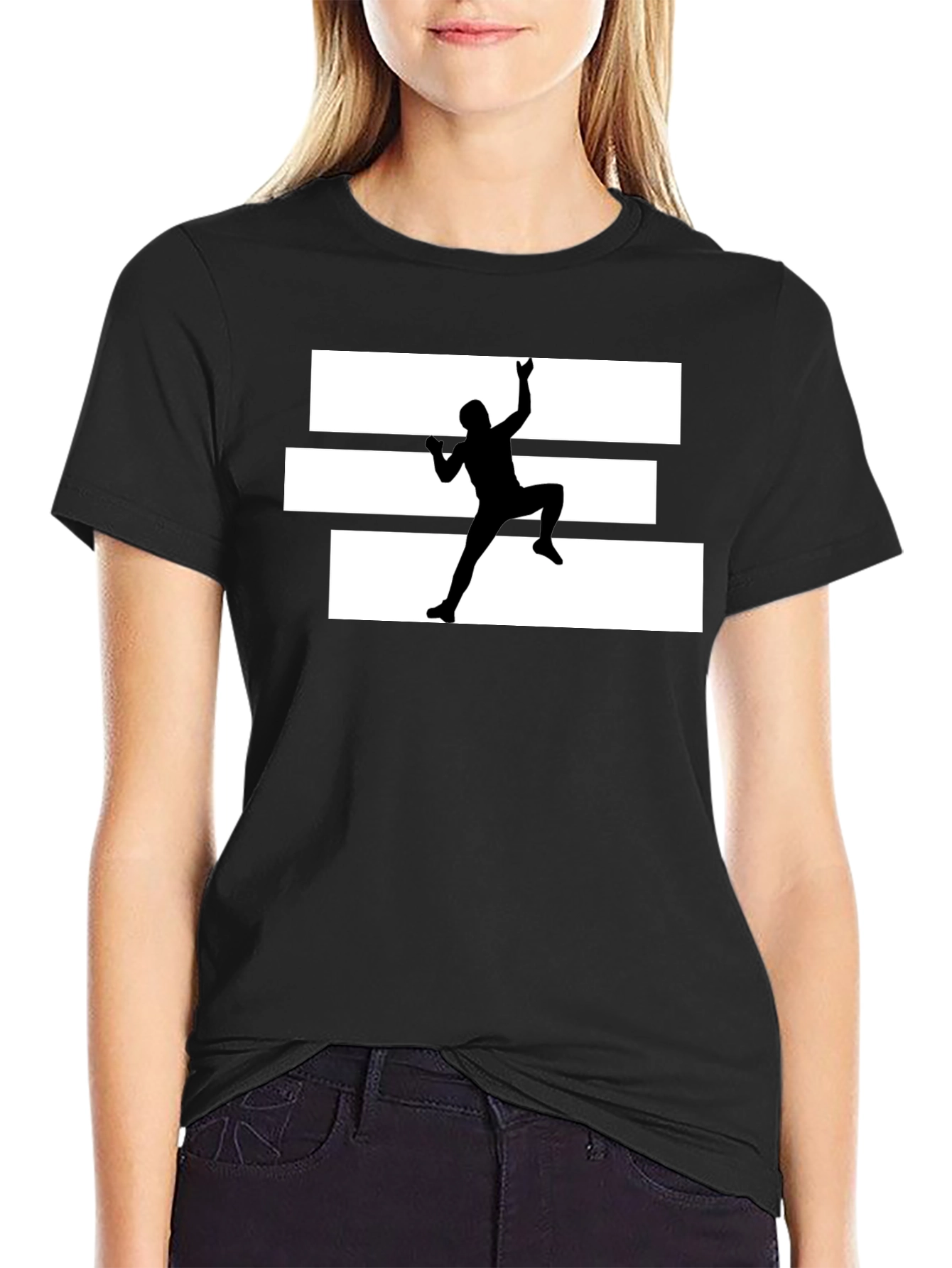 Climbing Silhouette Graphic Tee - Black