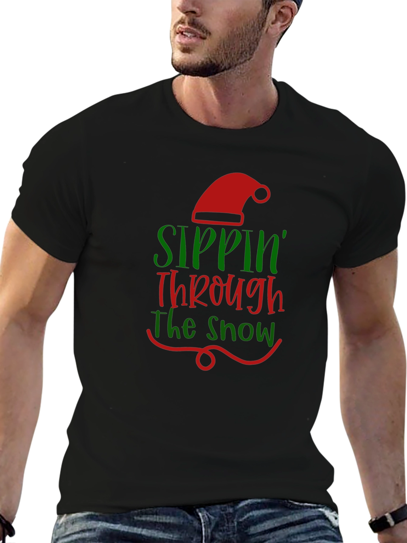 Sippin Through the Snow Christmas Tee