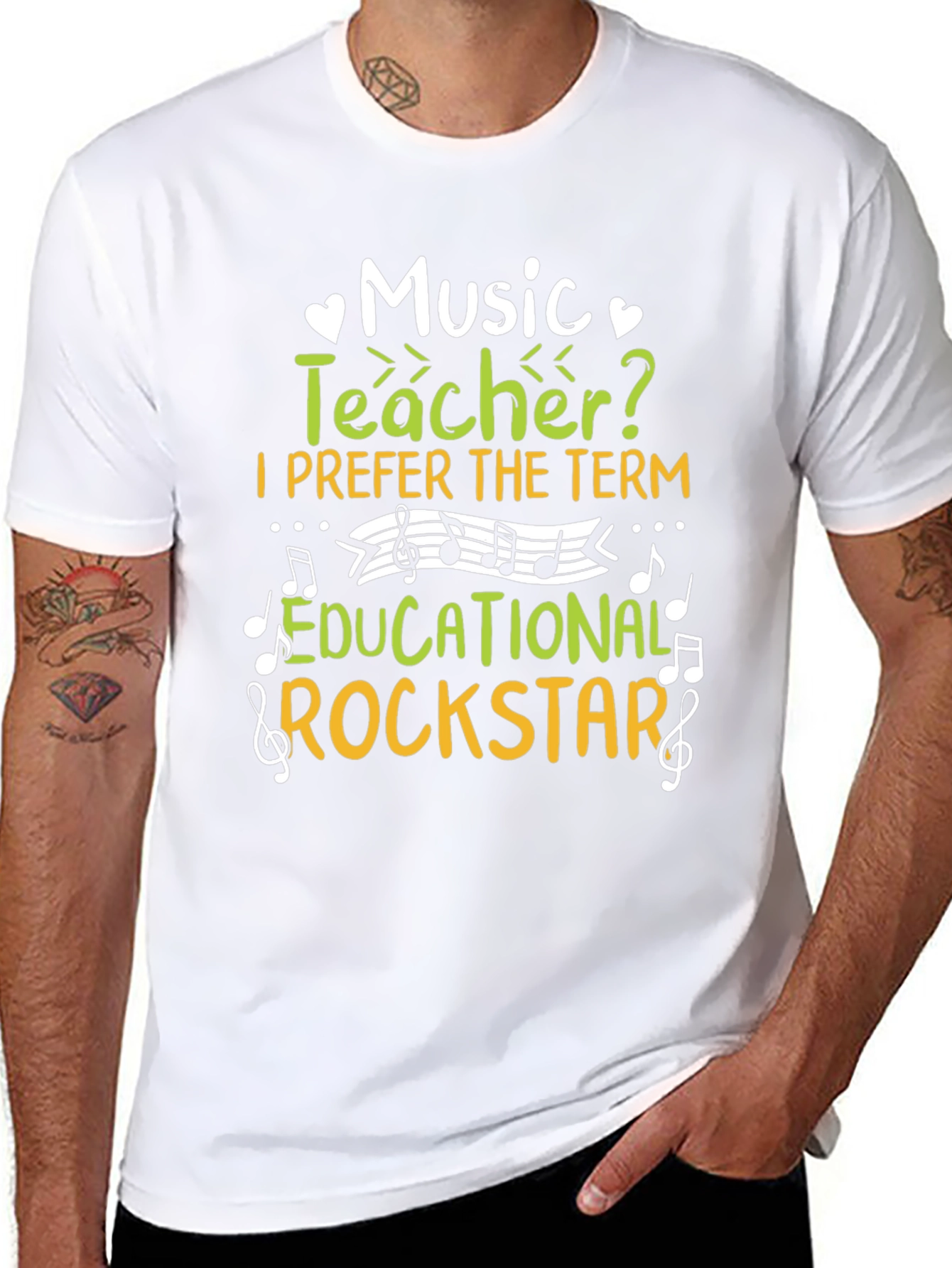 Music Teacher Educational Rockstar Graphic T-Shirt