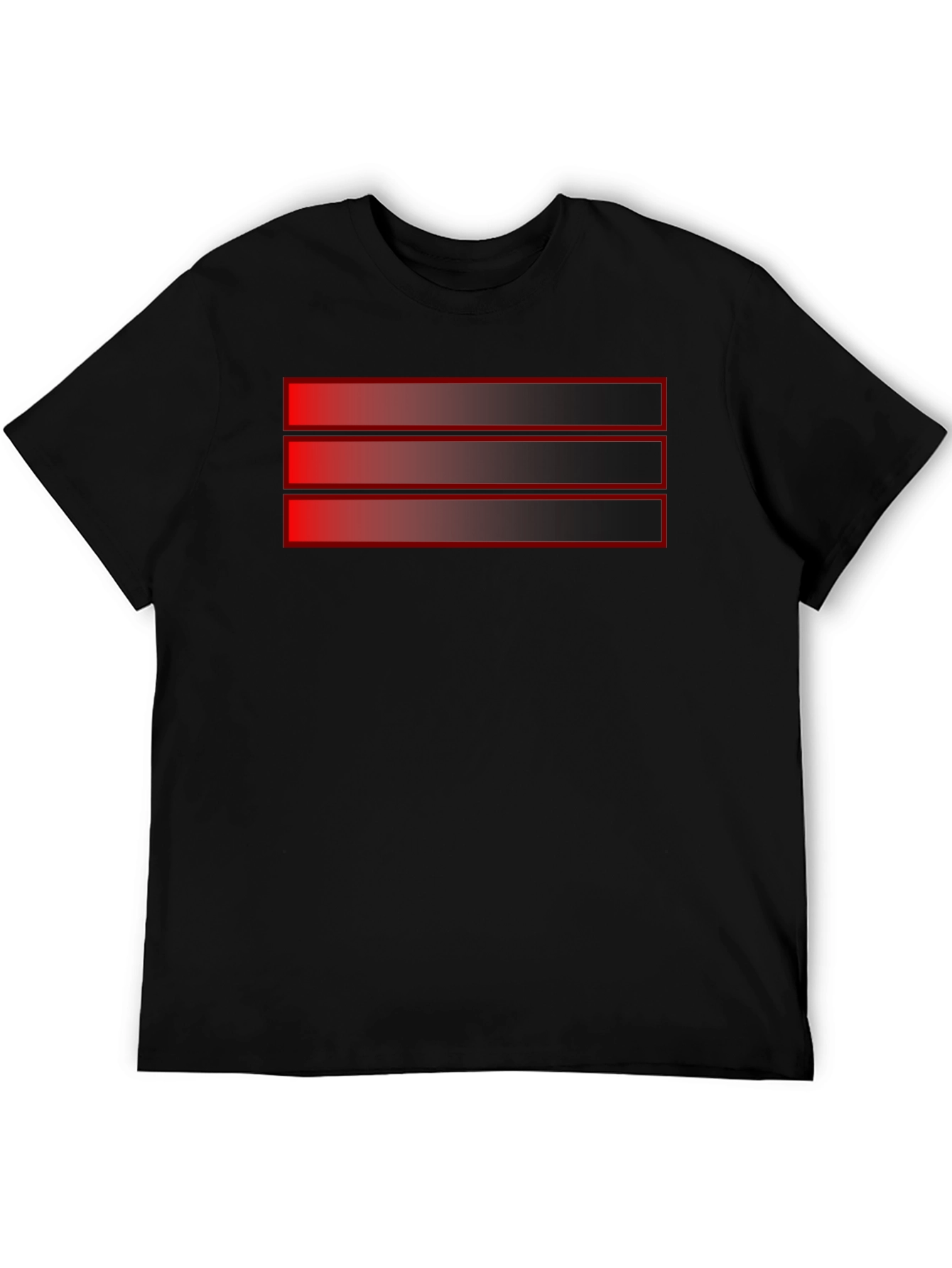 Black T-Shirt with Red Stripe Design