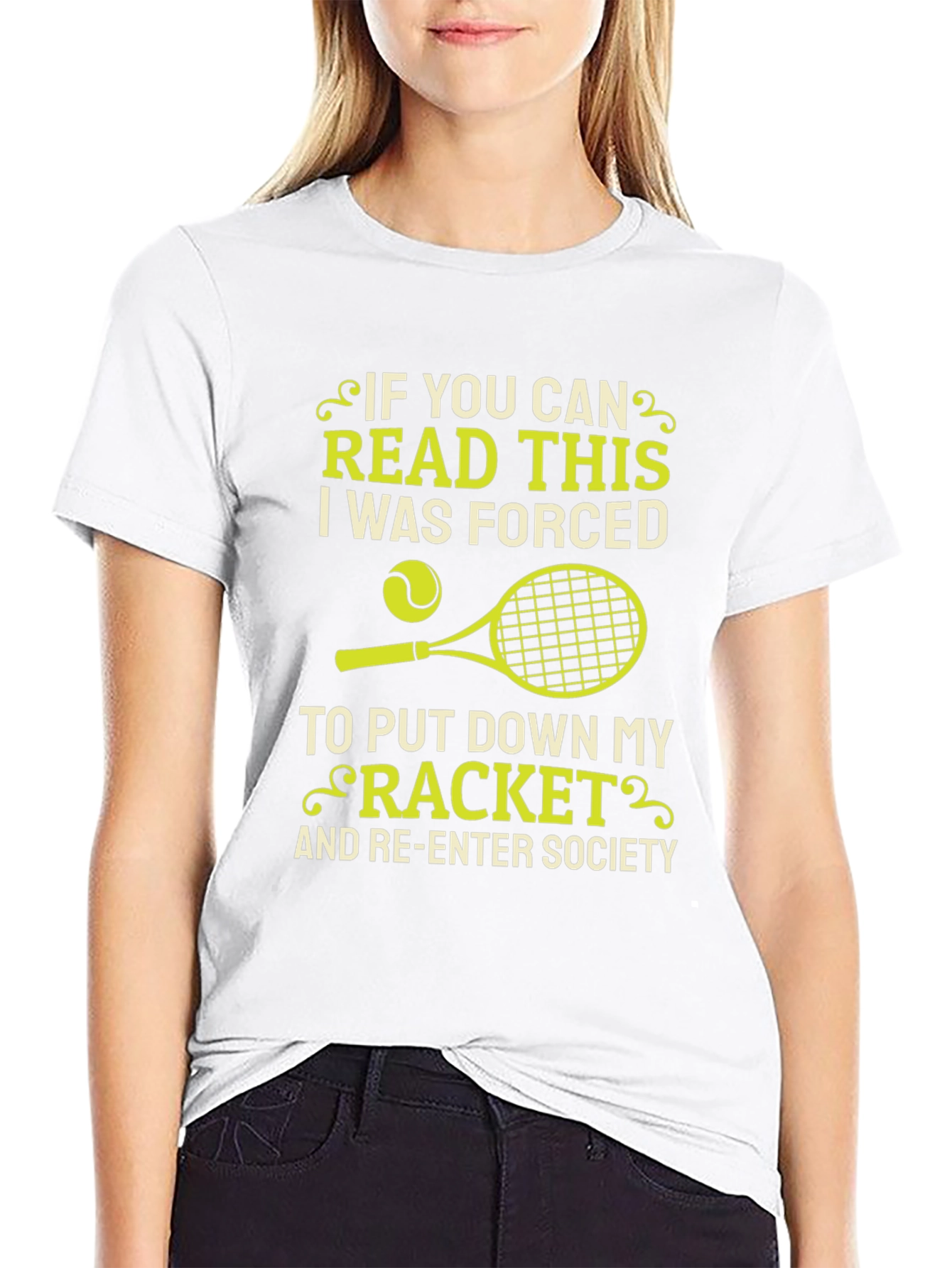 Funny Tennis T-Shirt - Forced to Re-Enter Society