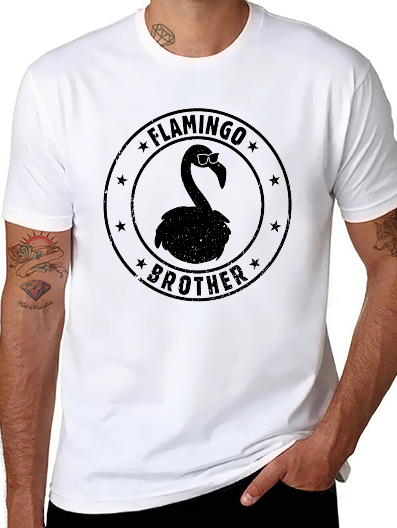 Flamingo Brother Graphic T-Shirt - Cool Bird Tee