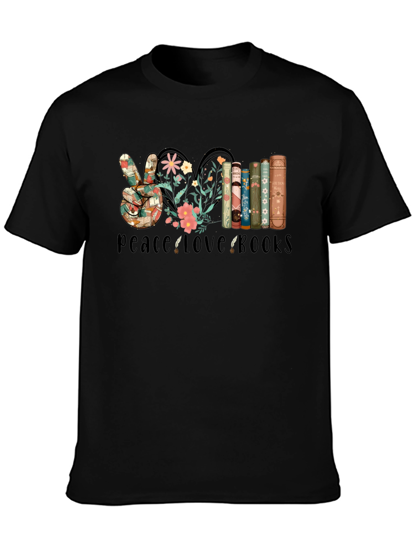 Peace Love Books Graphic T-Shirt