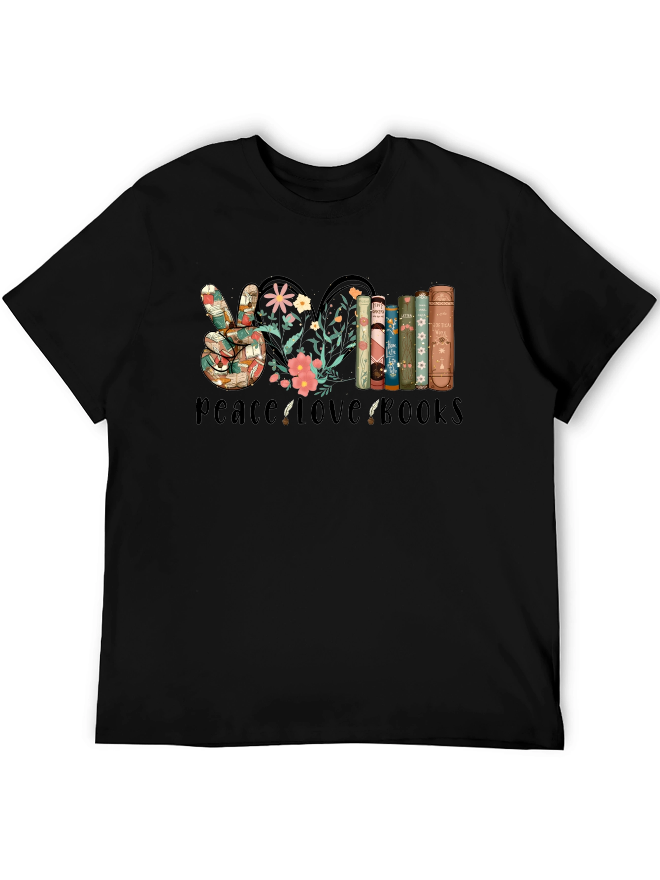 Peace Love Books Graphic T-Shirt