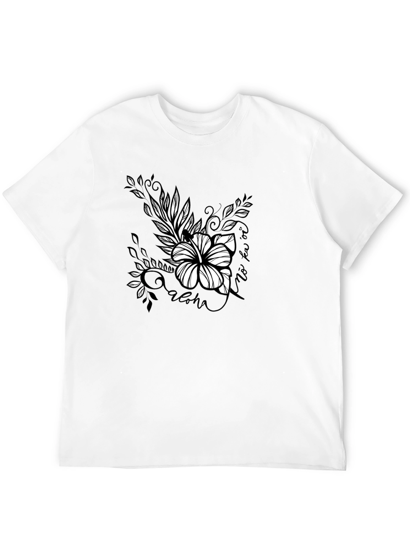 Aloha Floral Graphic Tee - Black Cotton T-Shirt