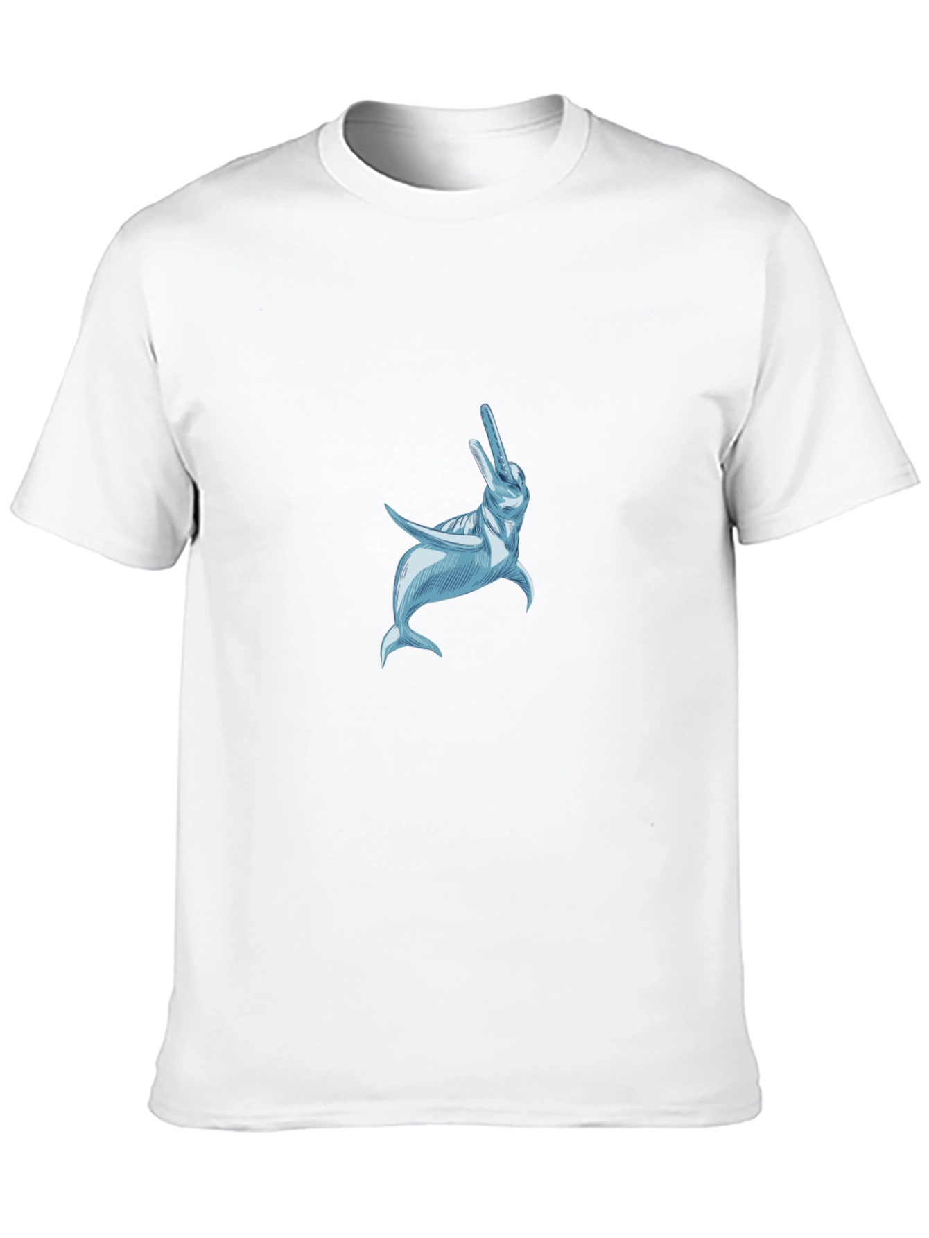 Black T-Shirt with Dolphin Graphic