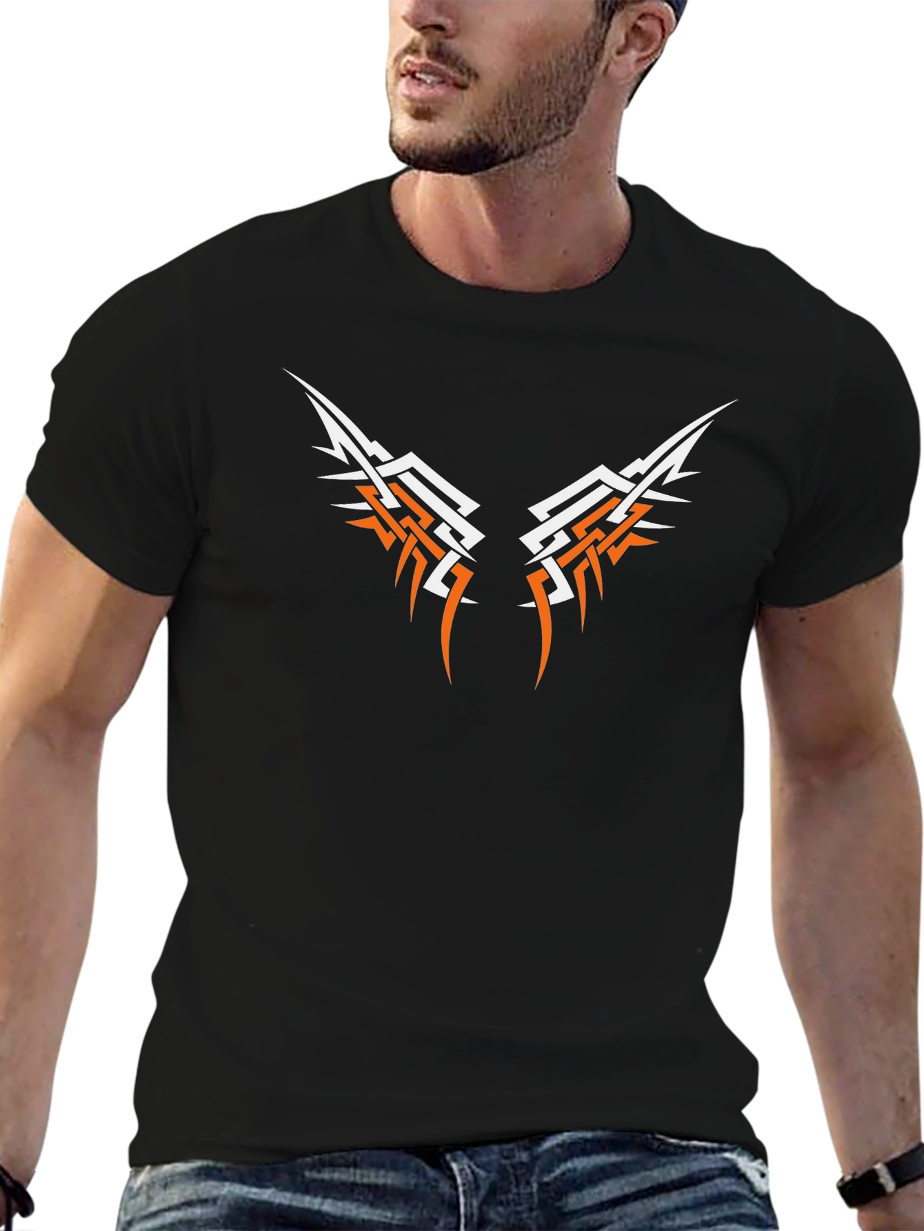 Tribal Wing Graphic Black T-Shirt