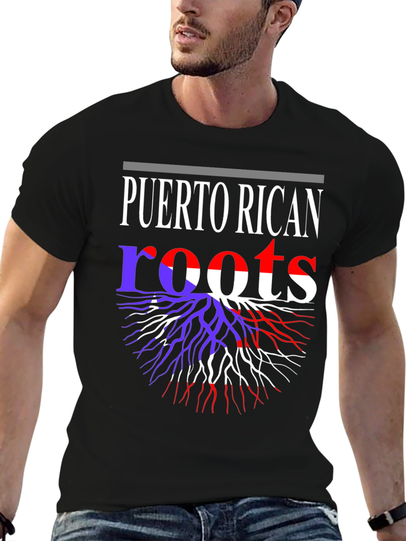 Puerto Rican Roots Black T-Shirt