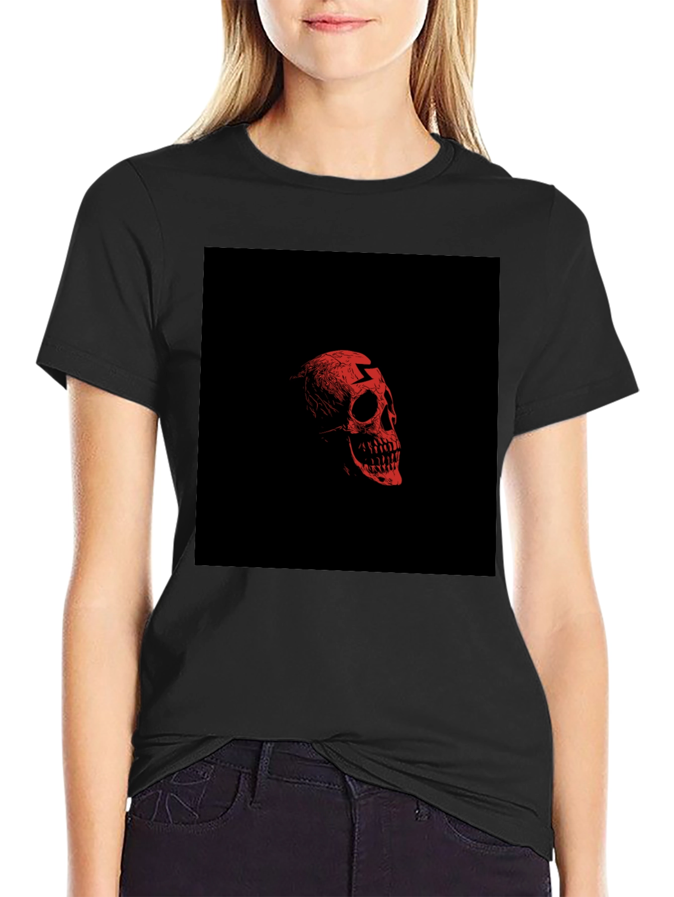 Edgy Skull Graphic Black T-Shirt for Men