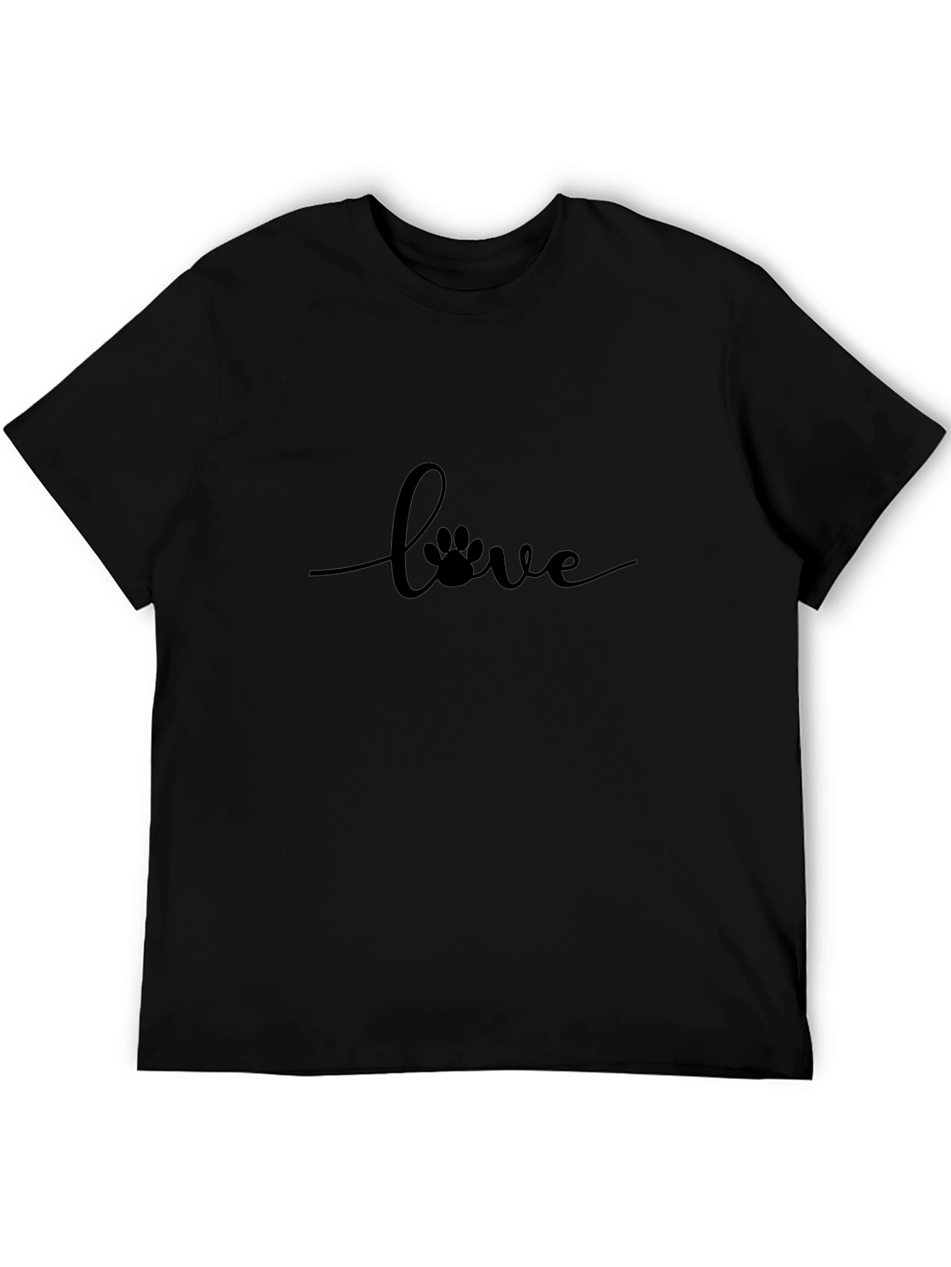 Love Paw Print Black T-Shirt - Unisex