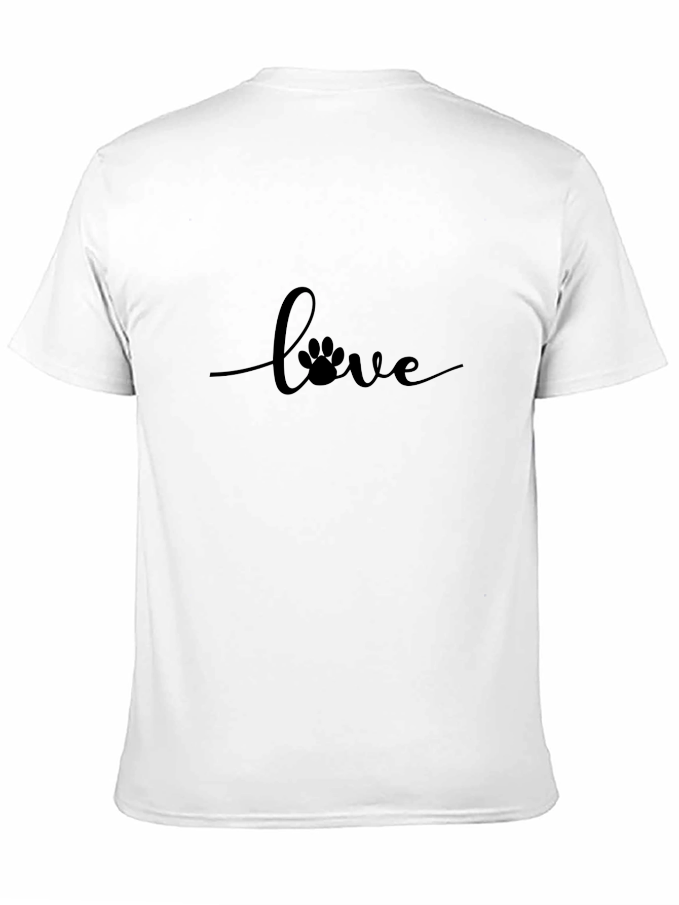 Love Paw Print Black T-Shirt - Unisex